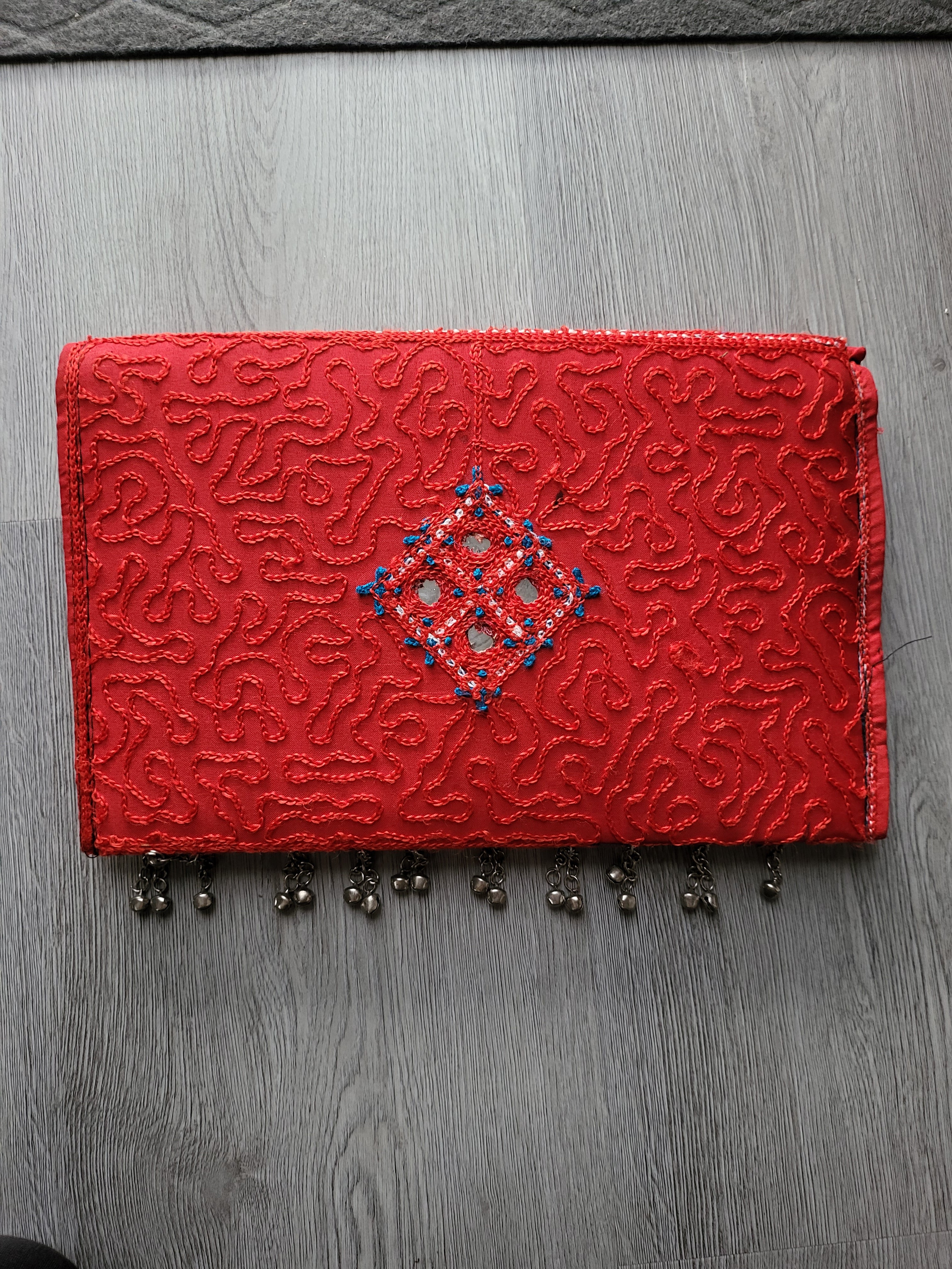 Red Handmade Kuchi Purse