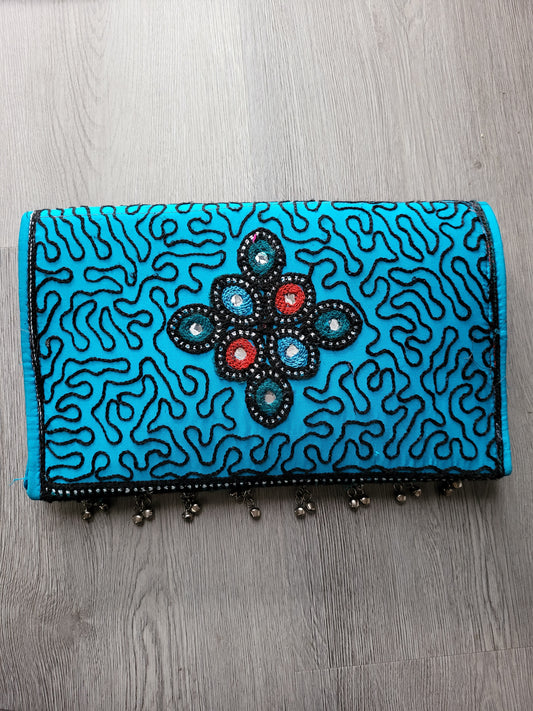 Blue Handmade Kuchi Purse