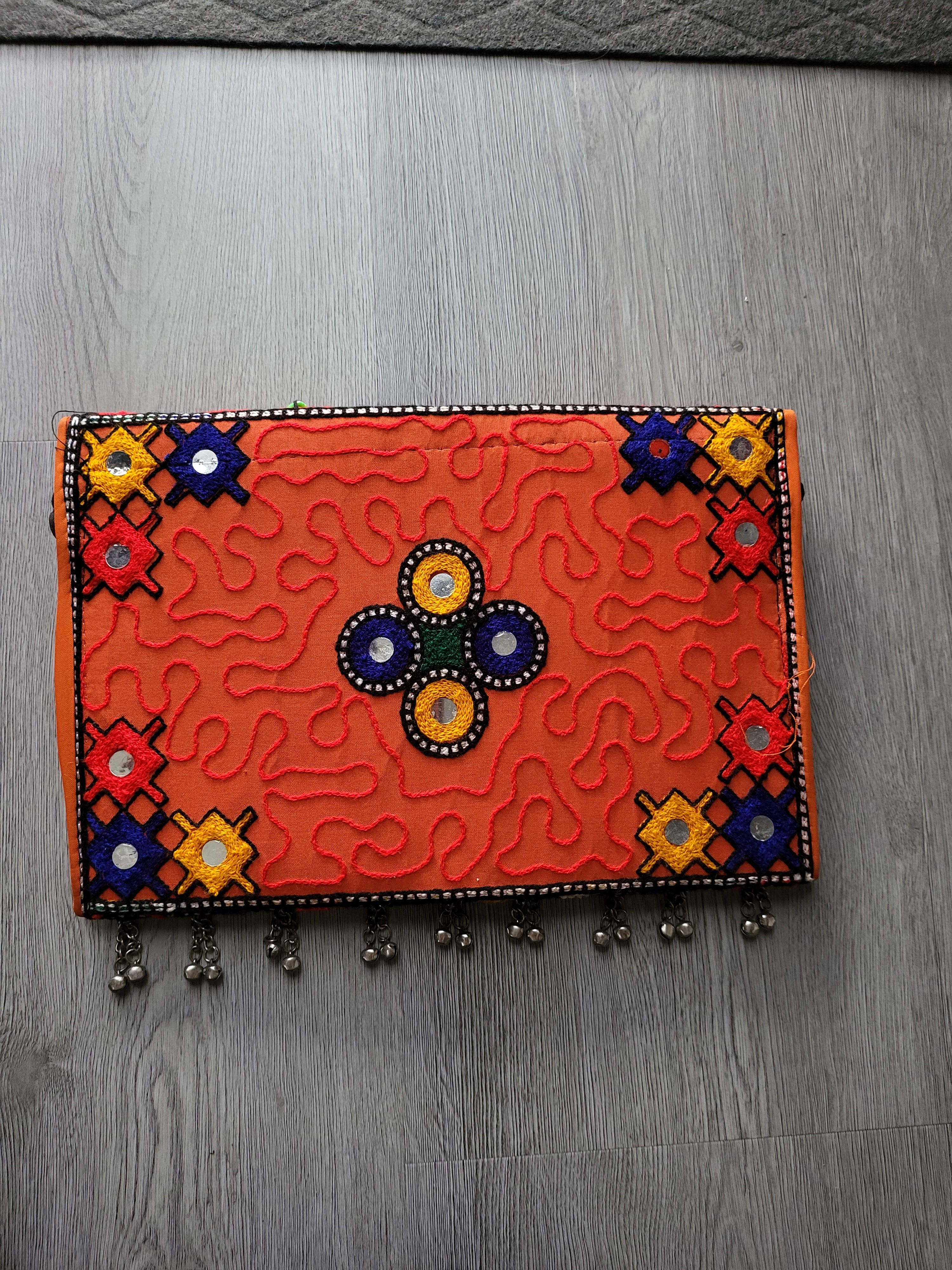 Dark Orange Handmade Kuchi Purse