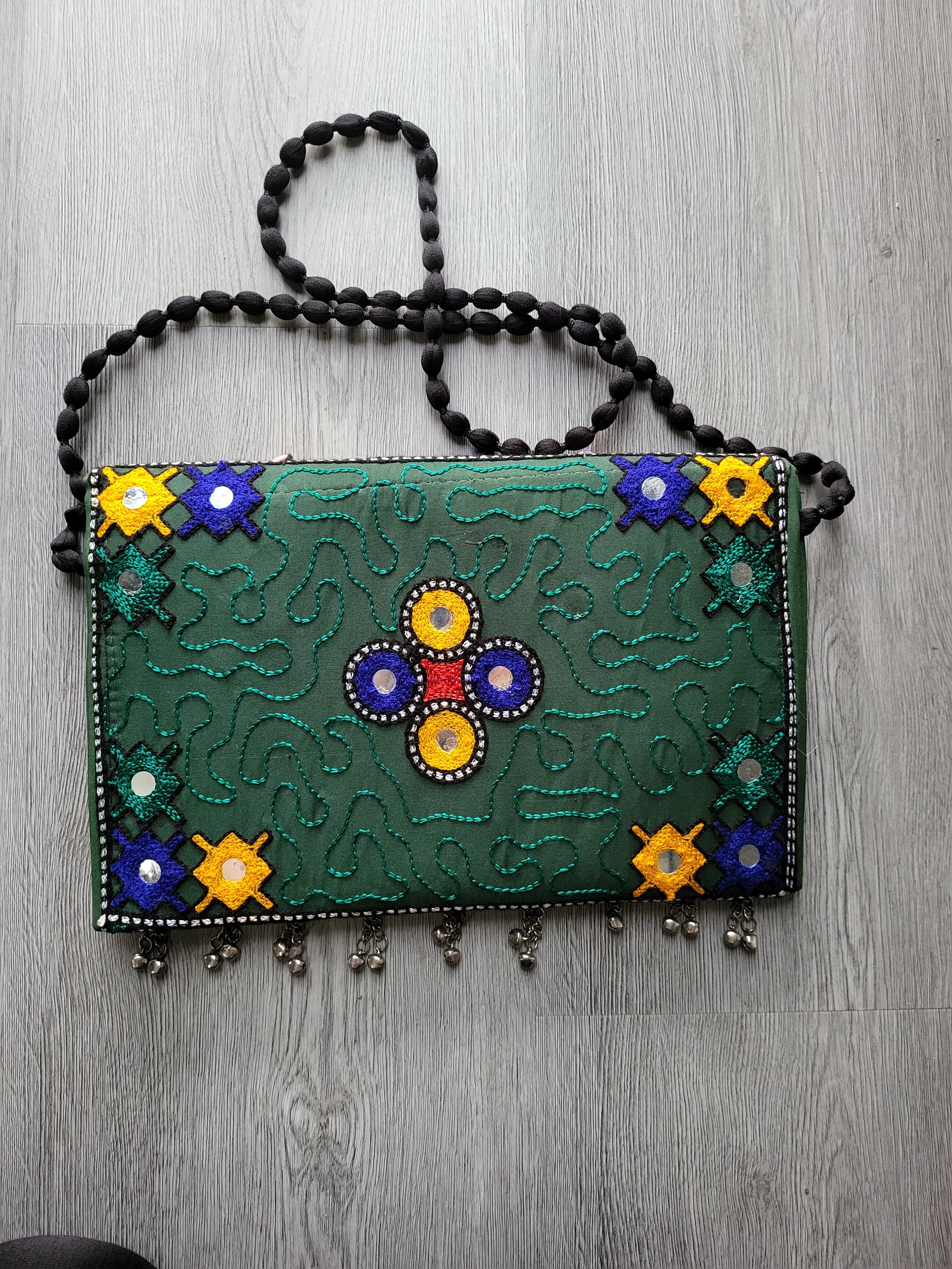 Green Handmade Kuchi Purse