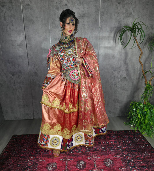 Peach Banaras Dress