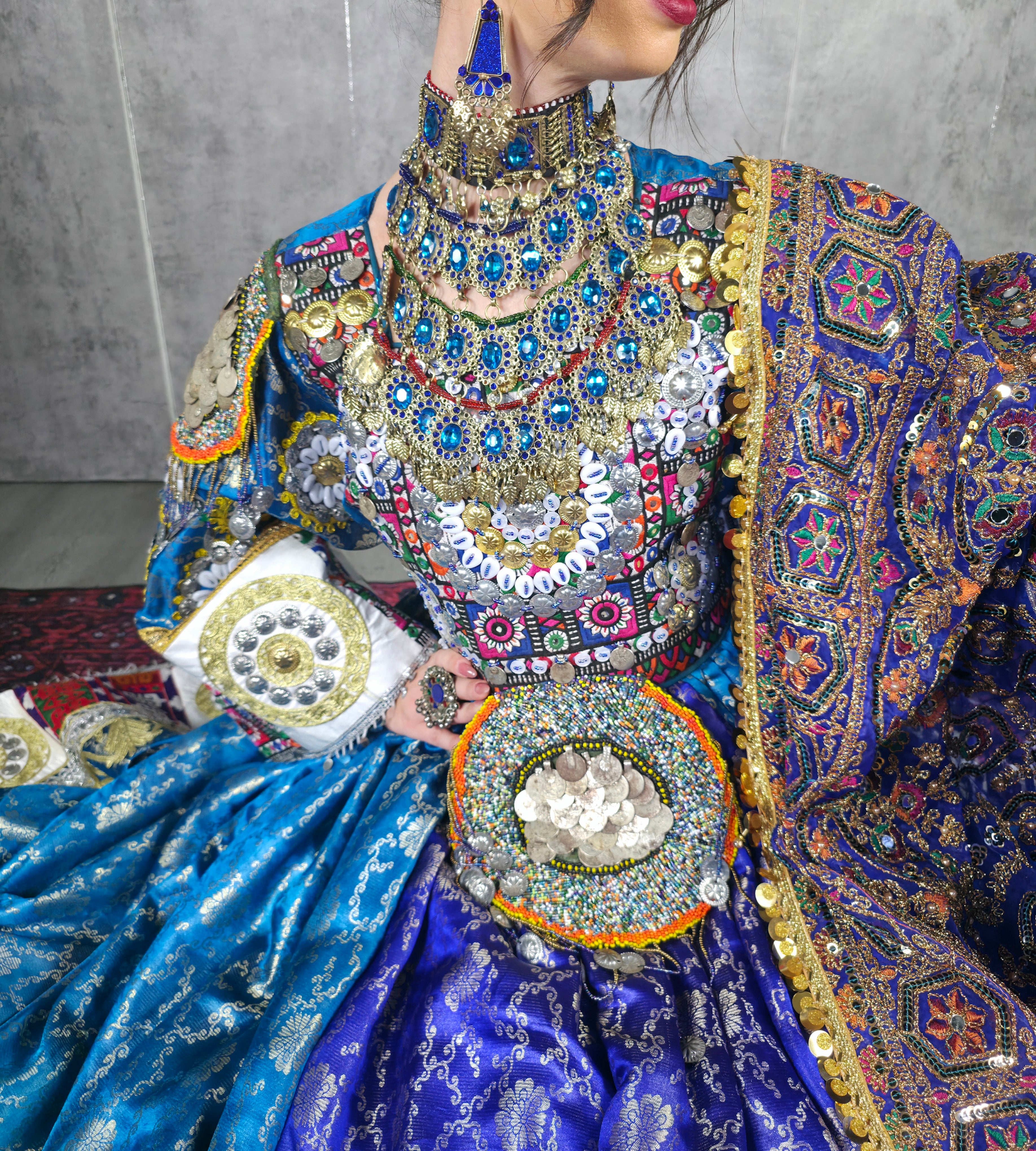 Teal/Blue Banaras Dress