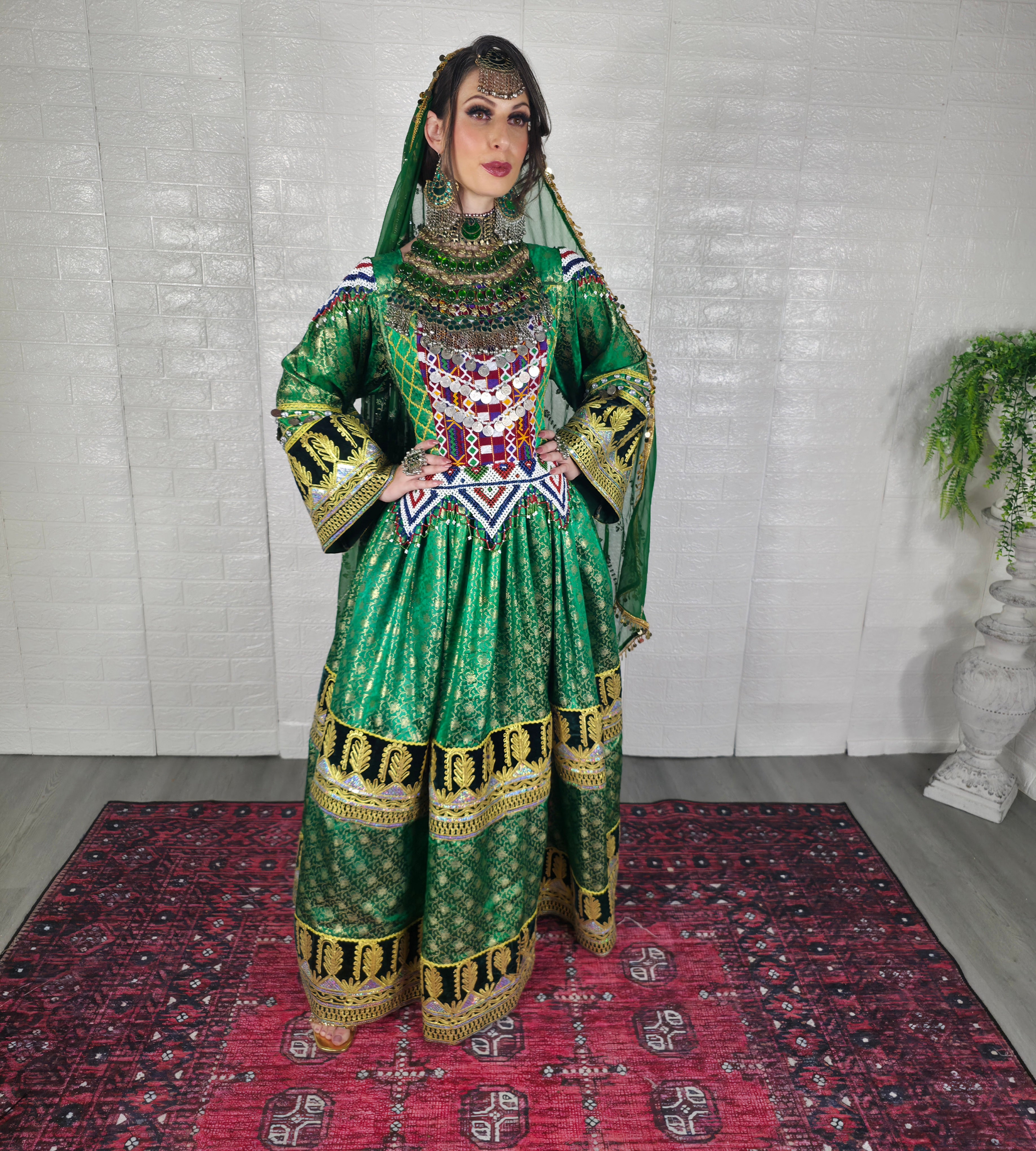 Green Banaras Dress