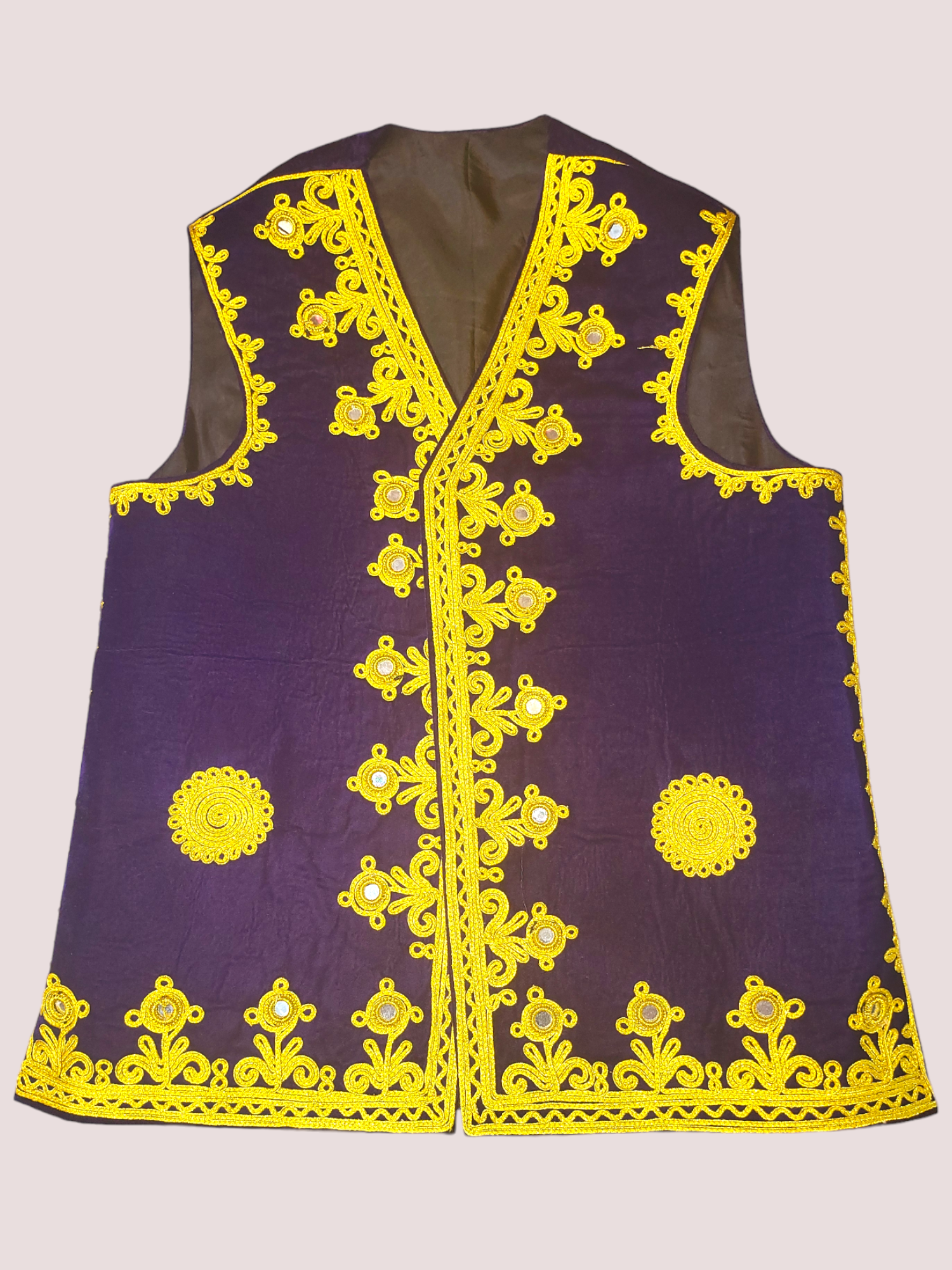 Purple Vest With Golden Cherma