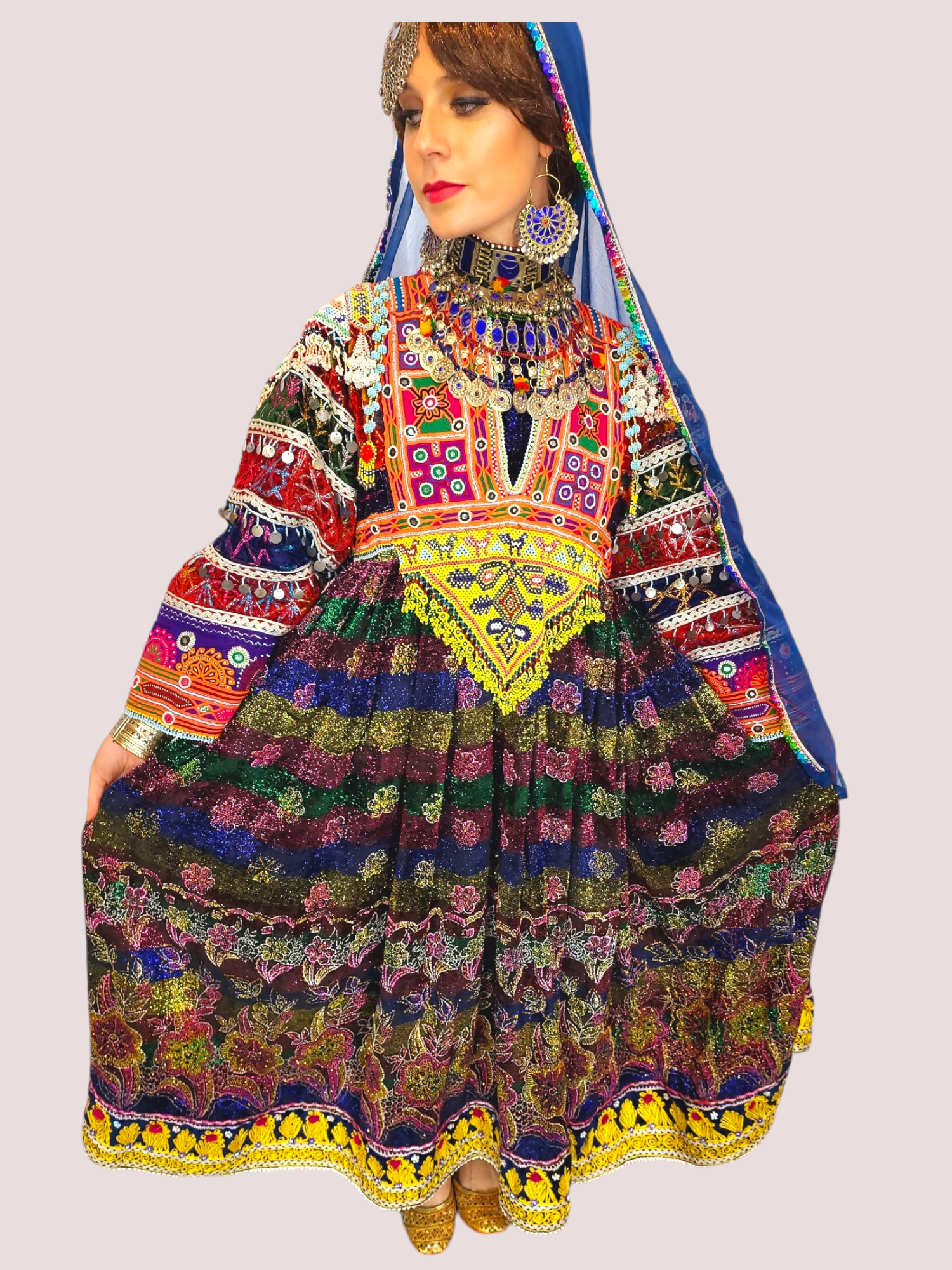 Multi Zari Kuchi Dress