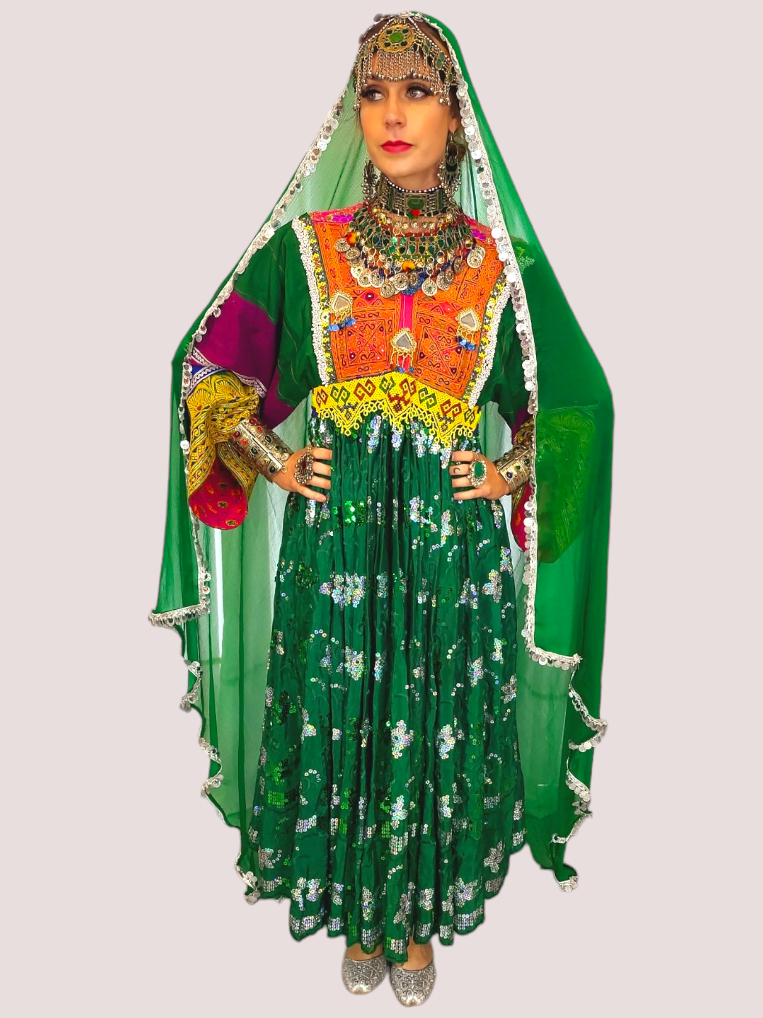 Sequin Green Kuchi Dress