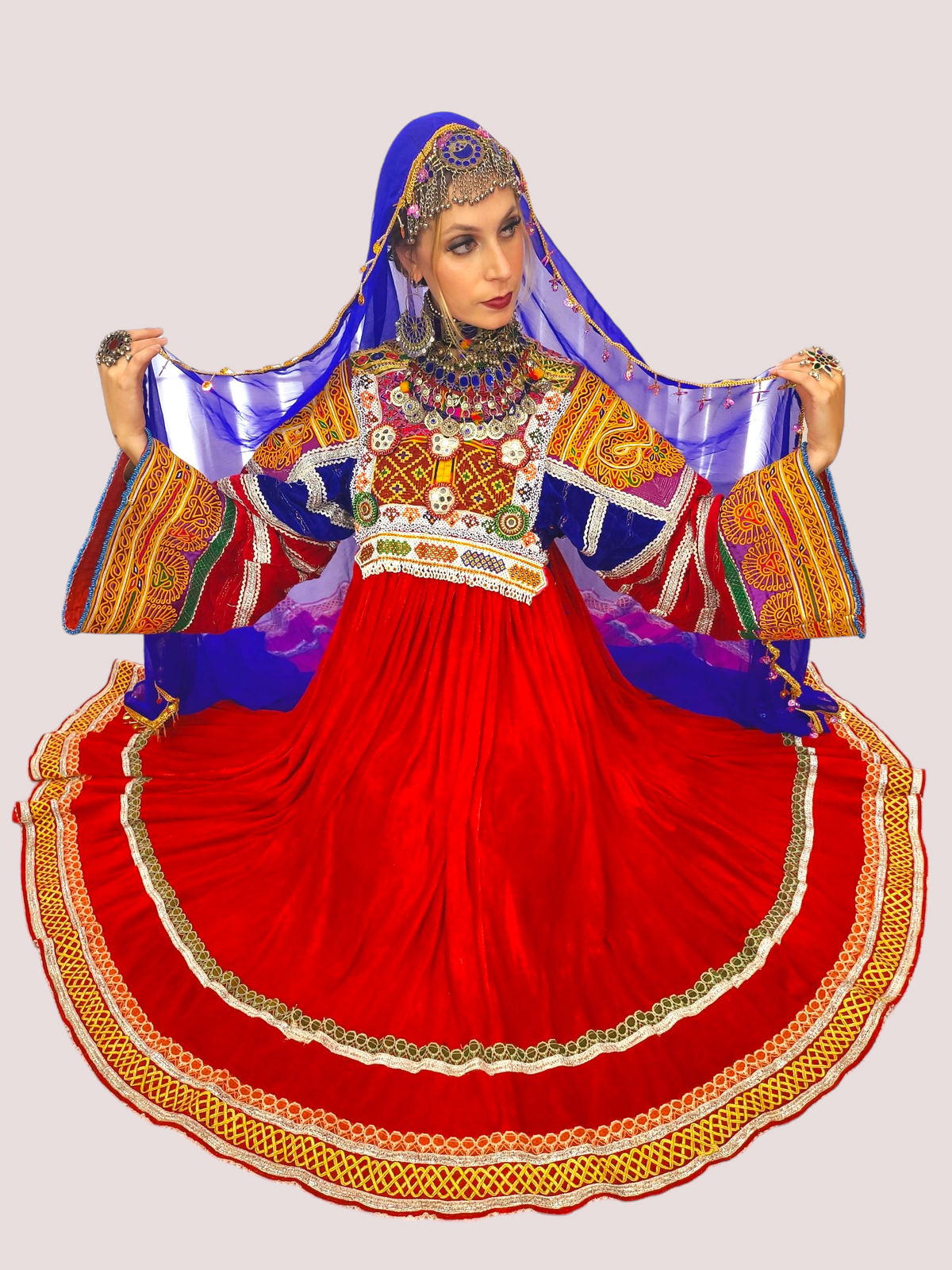 Red Vintage Kuchi Dress
