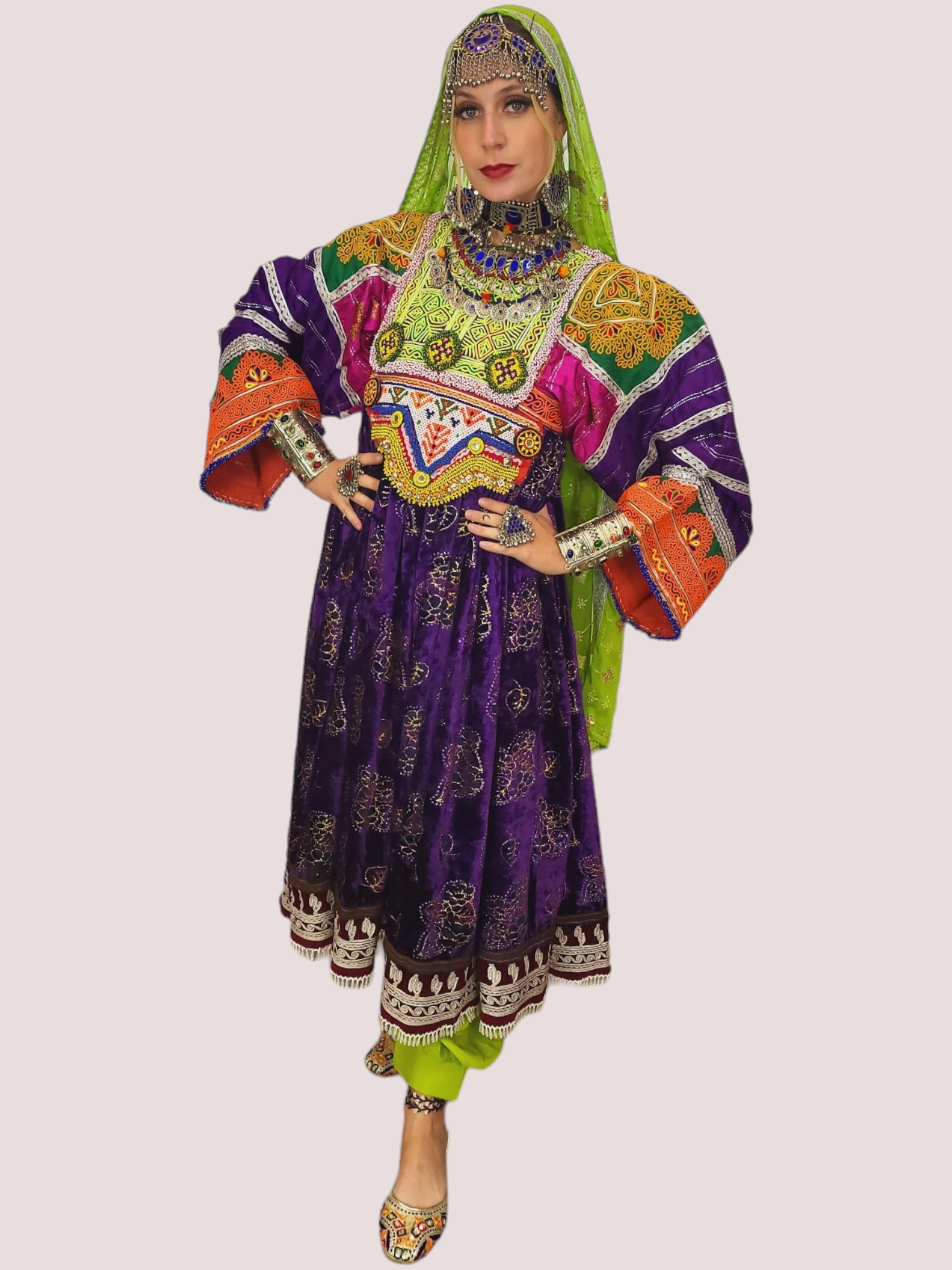 Banjani Zari Bakhmal Kuchi Dress