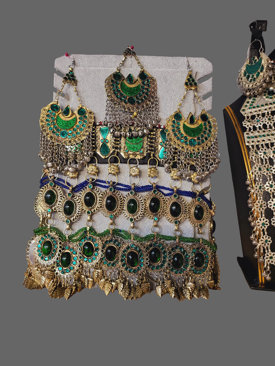 #2 Green Afghan Jewellery Set