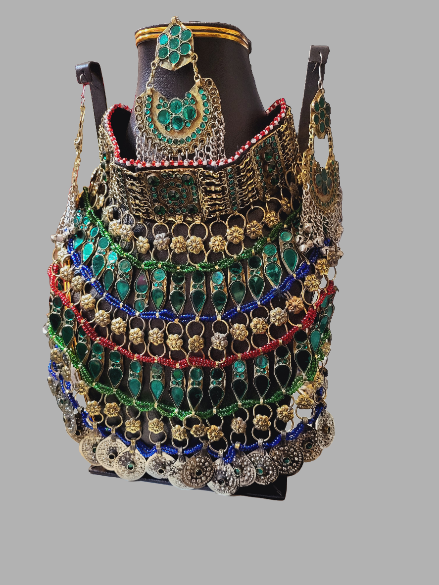 #1 Green Afghan Jewellery Set