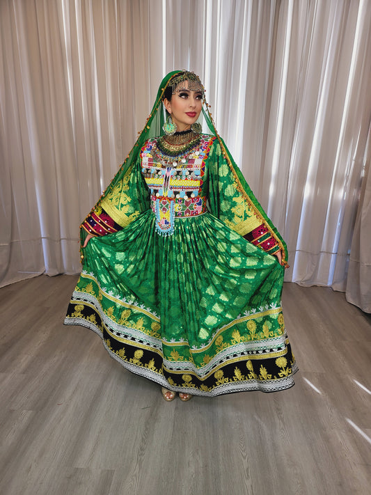 Green Banaras Dress