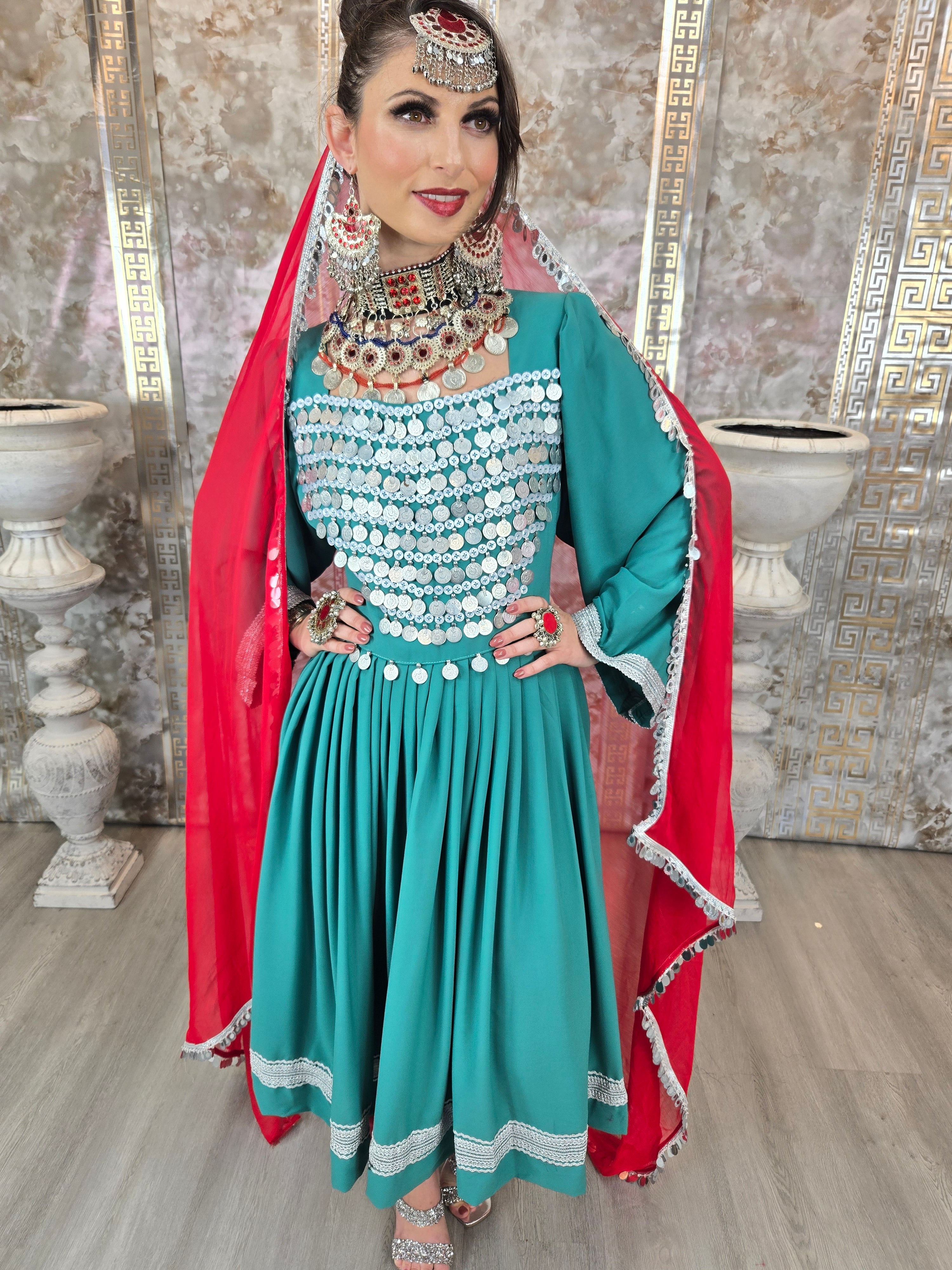 Turquoise green Coin Dress #2