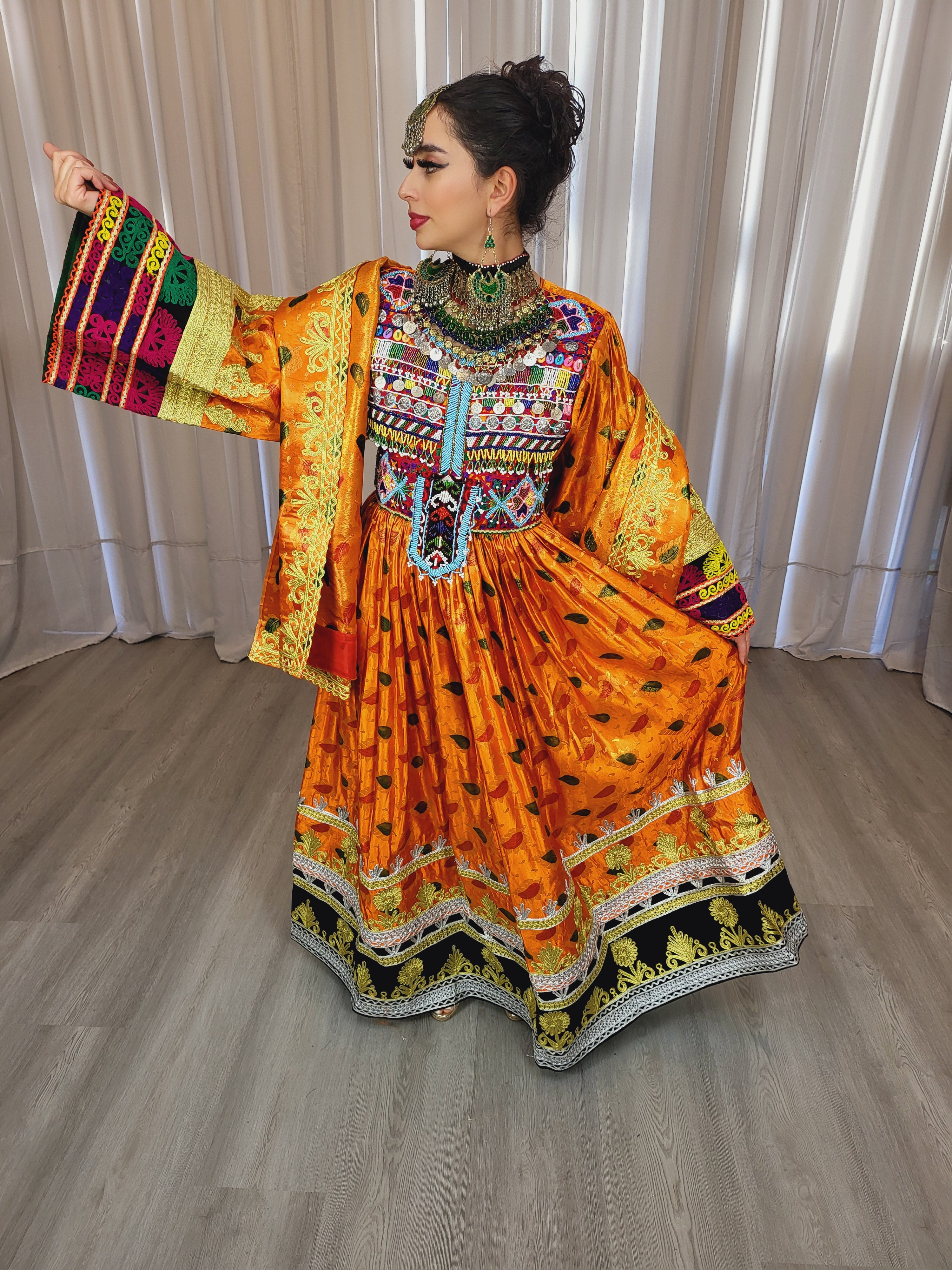 Orange Banaras Dress