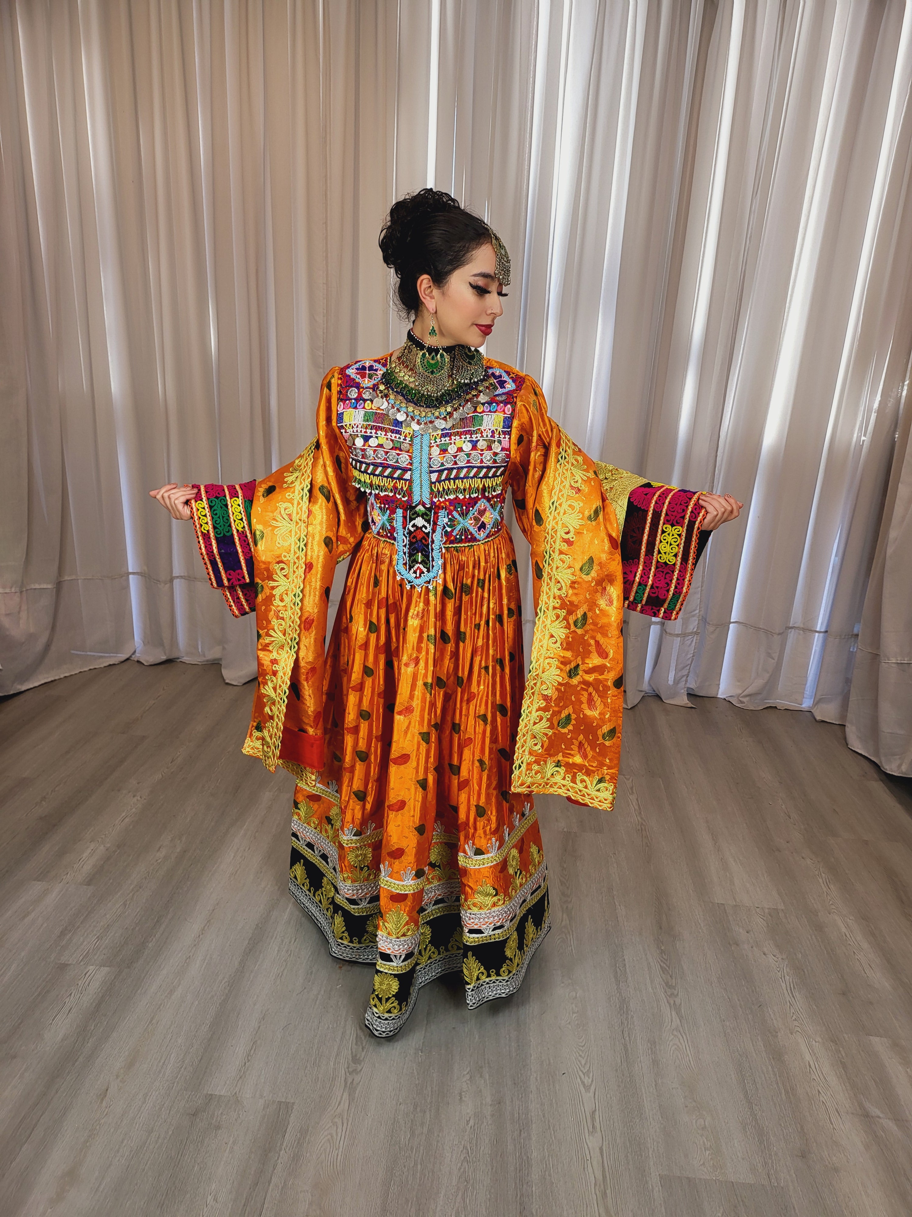 Orange Banaras Dress