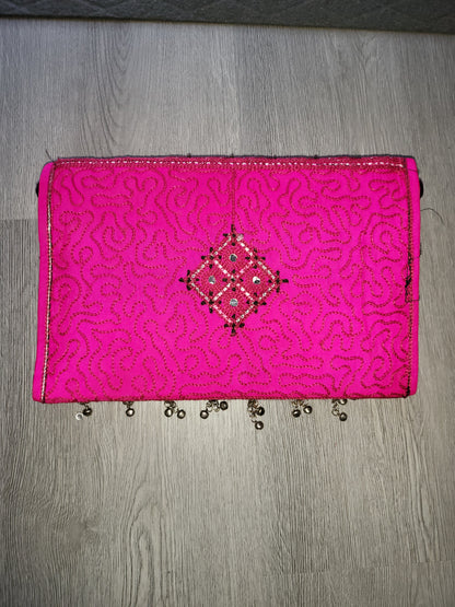 Hot Pink Handmade Kuchi Purse