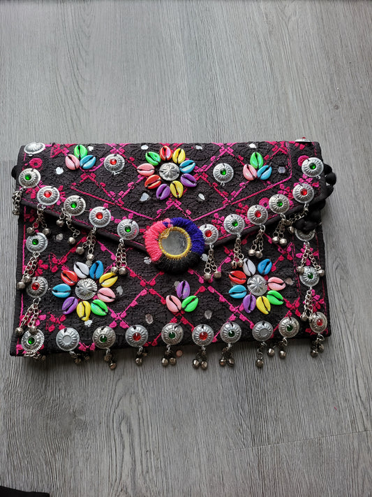 Dark Pink Handmade Kuchi Purse