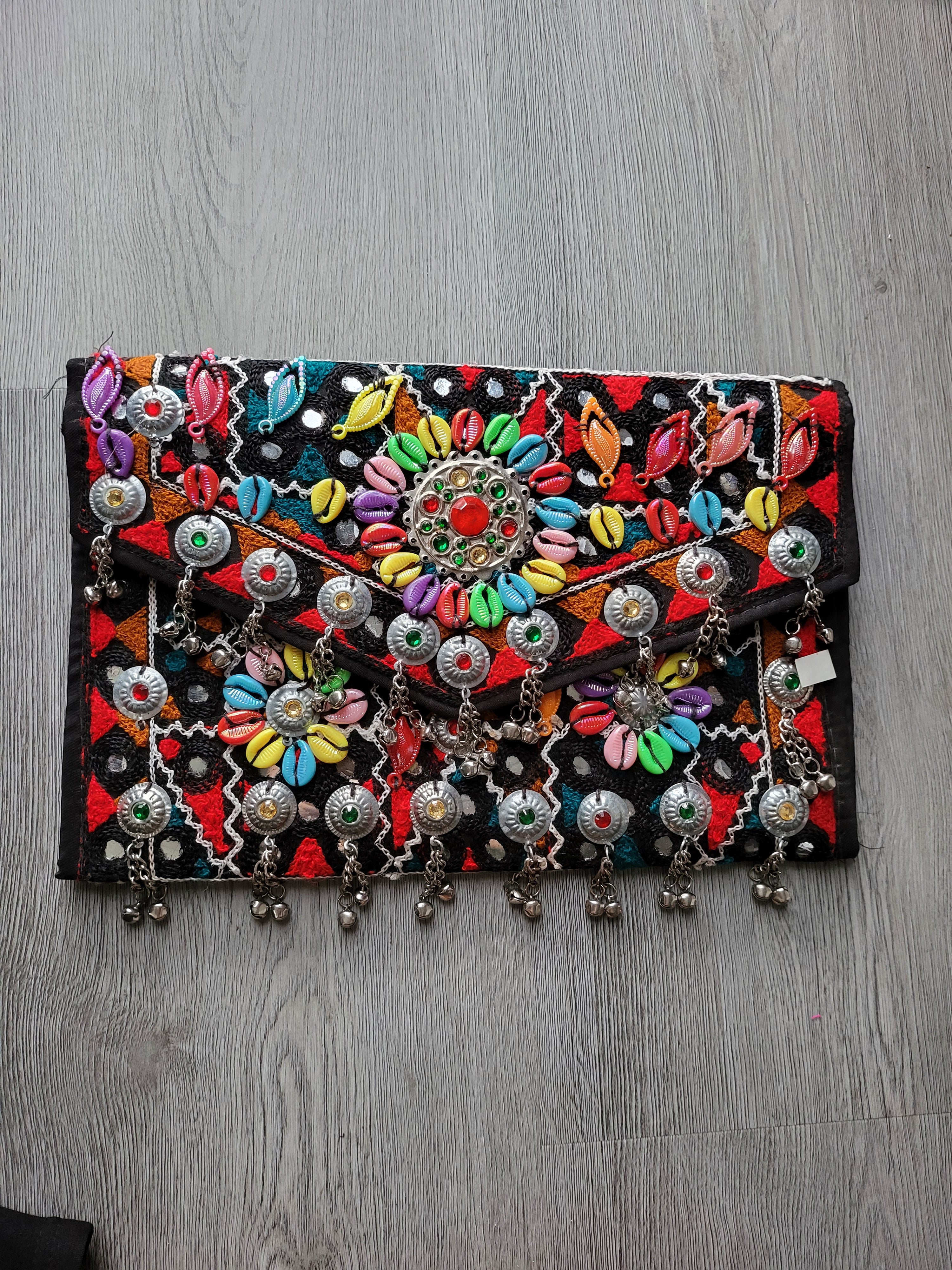 Black Handmade Kuchi Purse