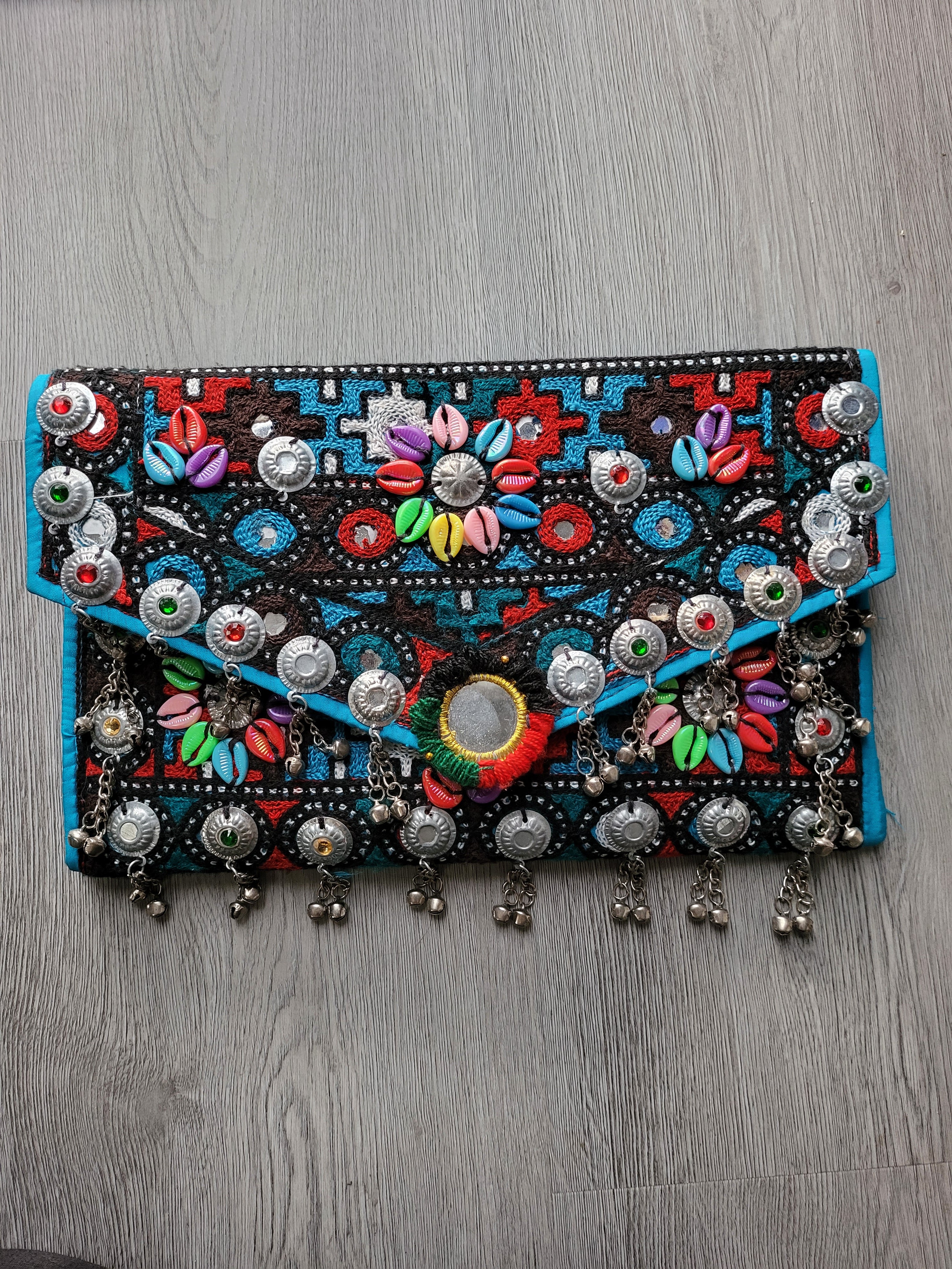 Blue Handmade Kuchi Purse