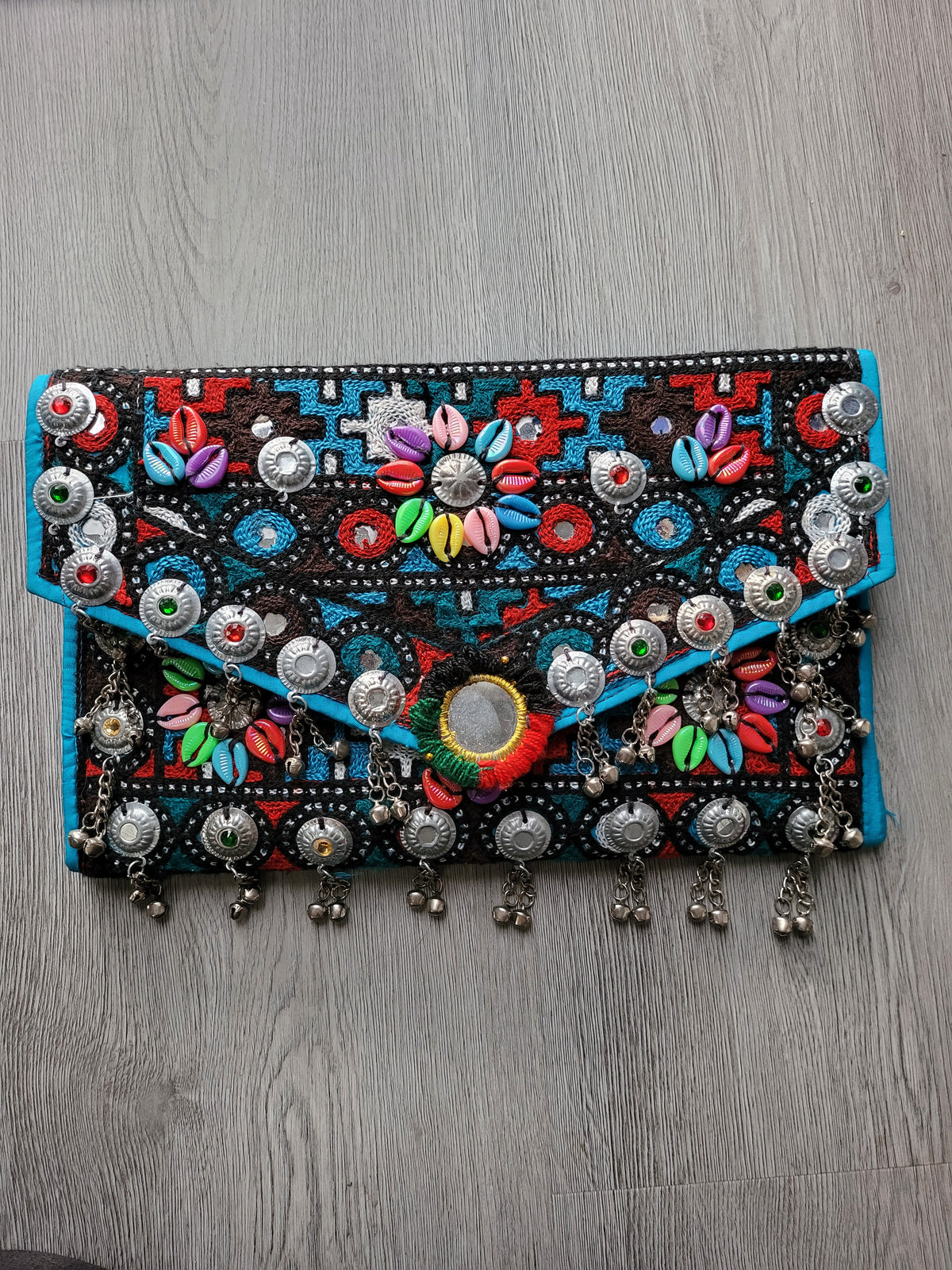Blue Handmade Kuchi Purse
