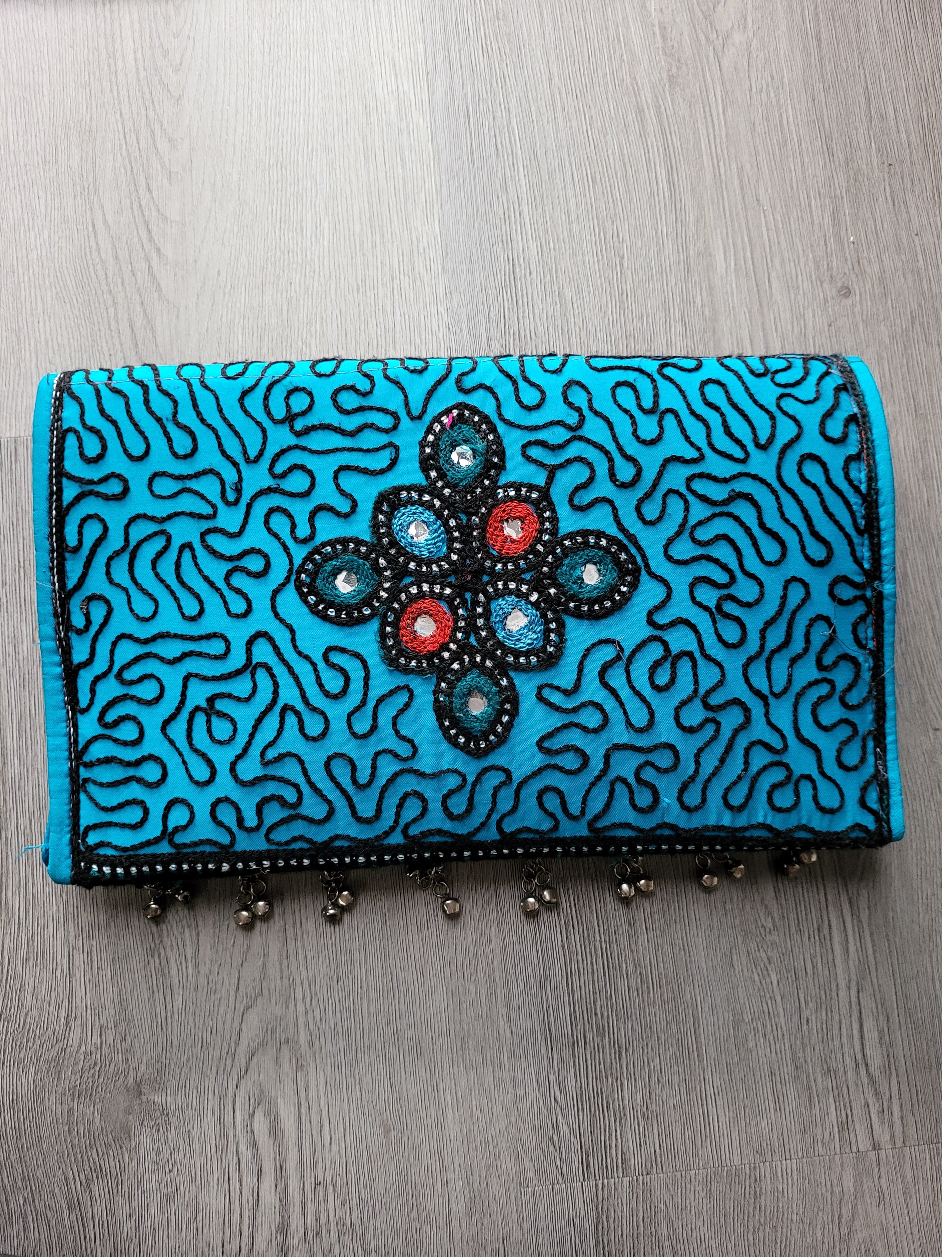 Blue Handmade Kuchi Purse