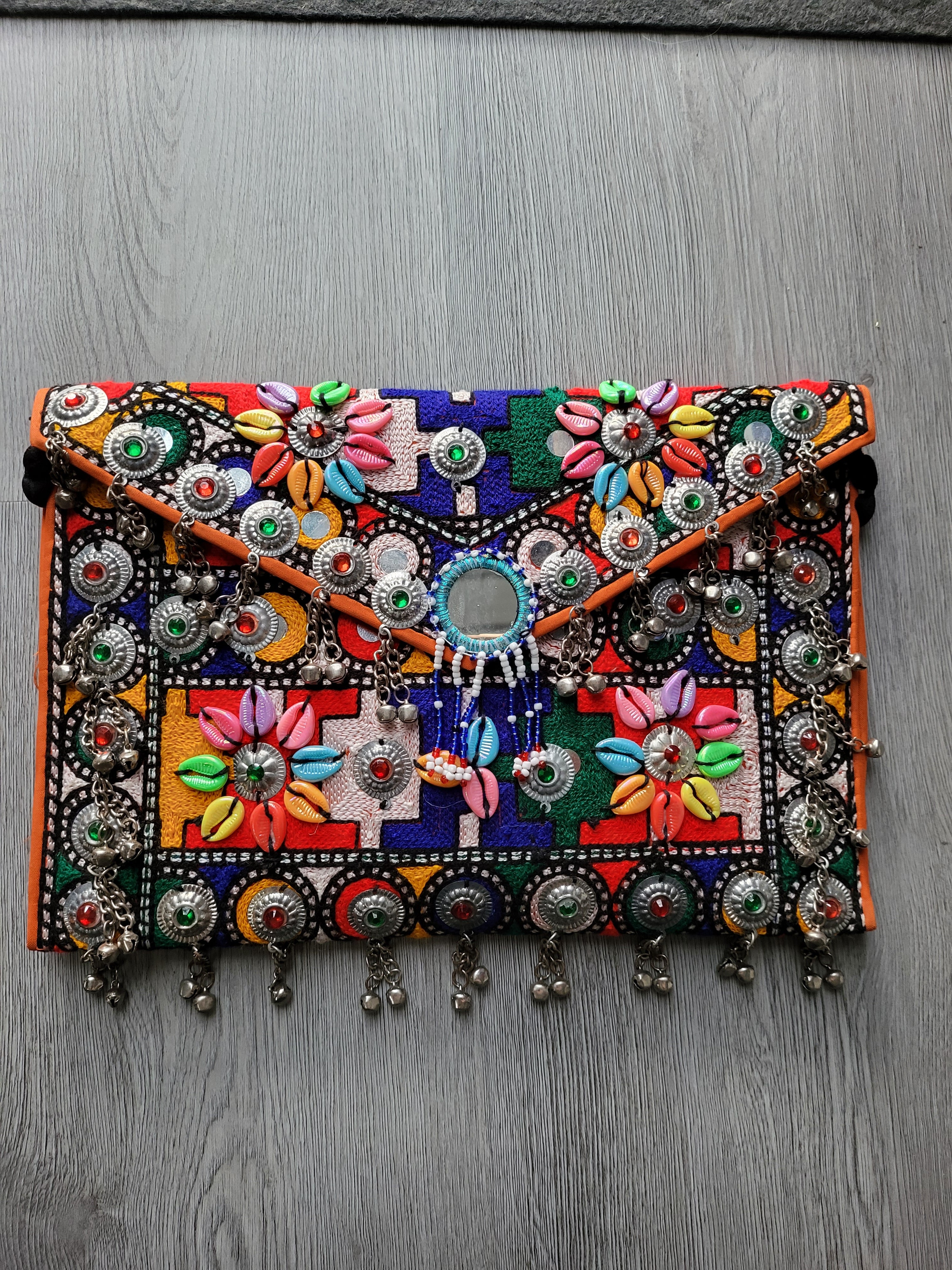 Dark Orange Handmade Kuchi Purse