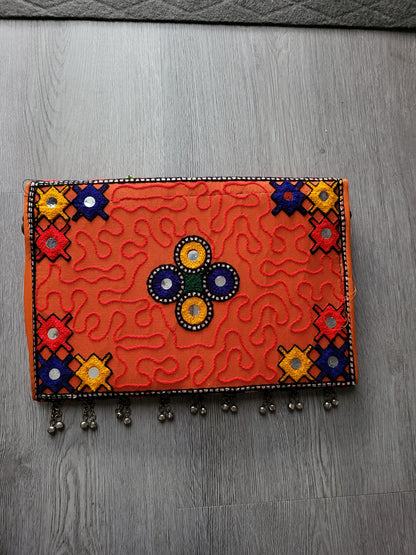 Dark Orange Handmade Kuchi Purse