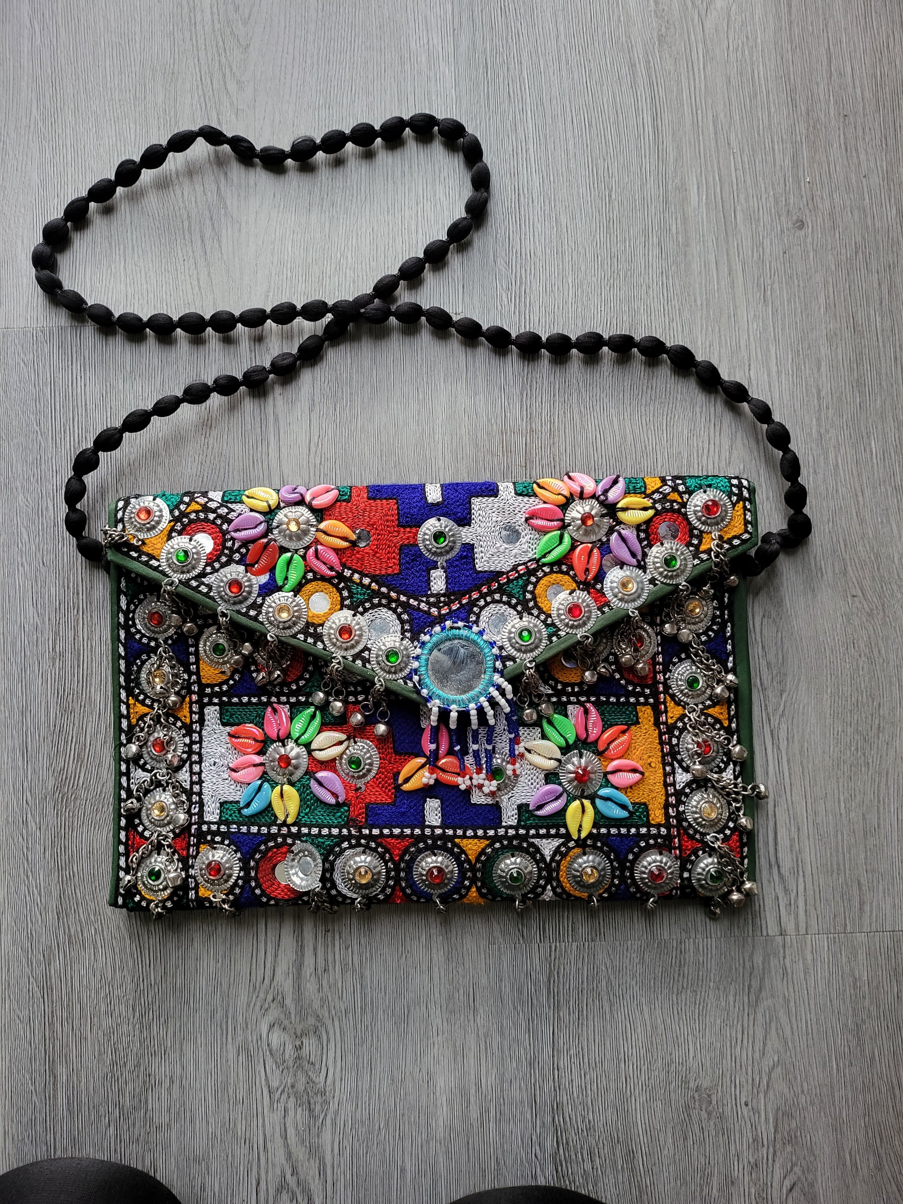 Green Handmade Kuchi Purse