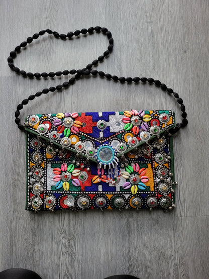 Green Handmade Kuchi Purse