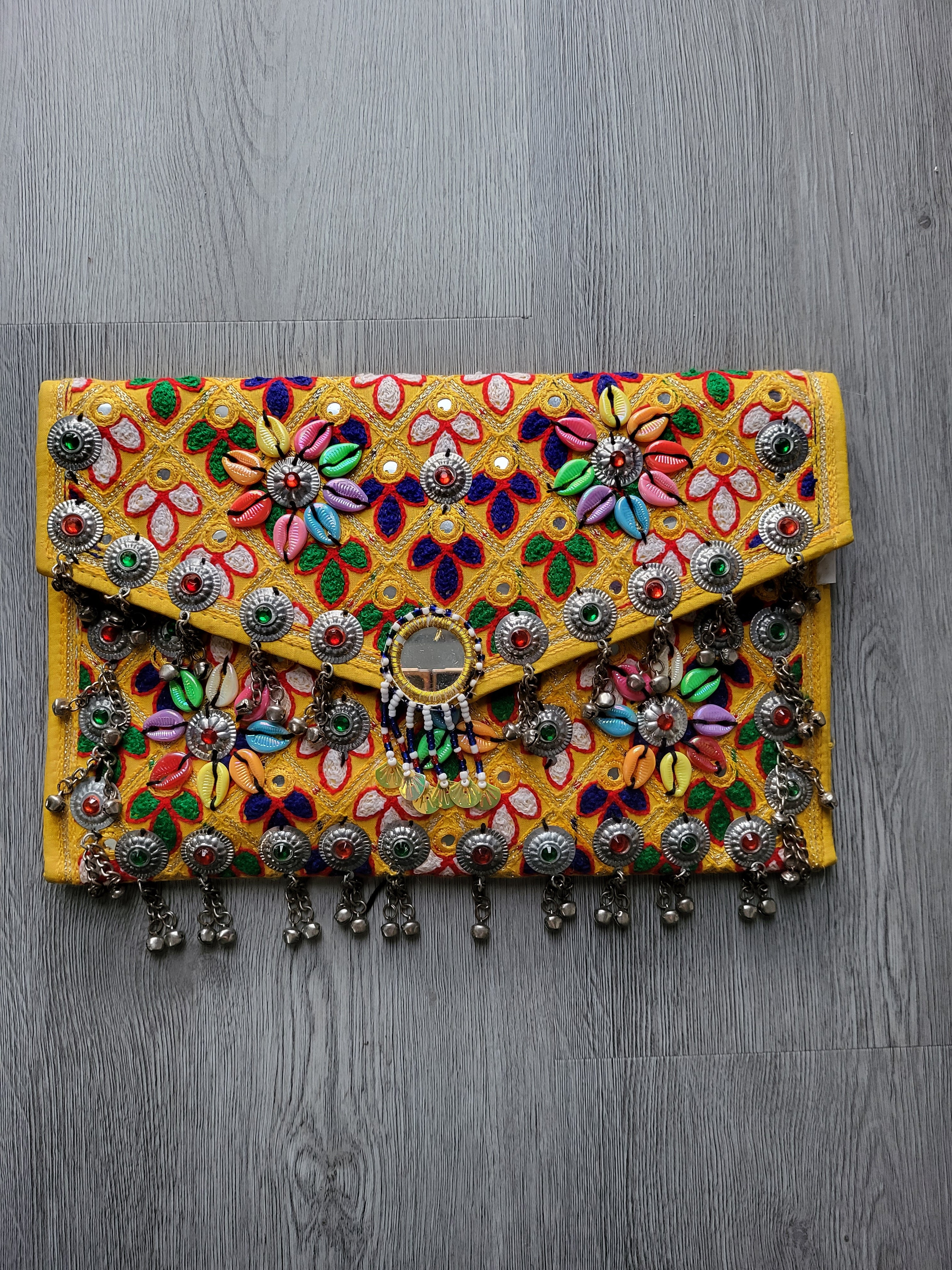 Yellow Handmade Kuchi Purse