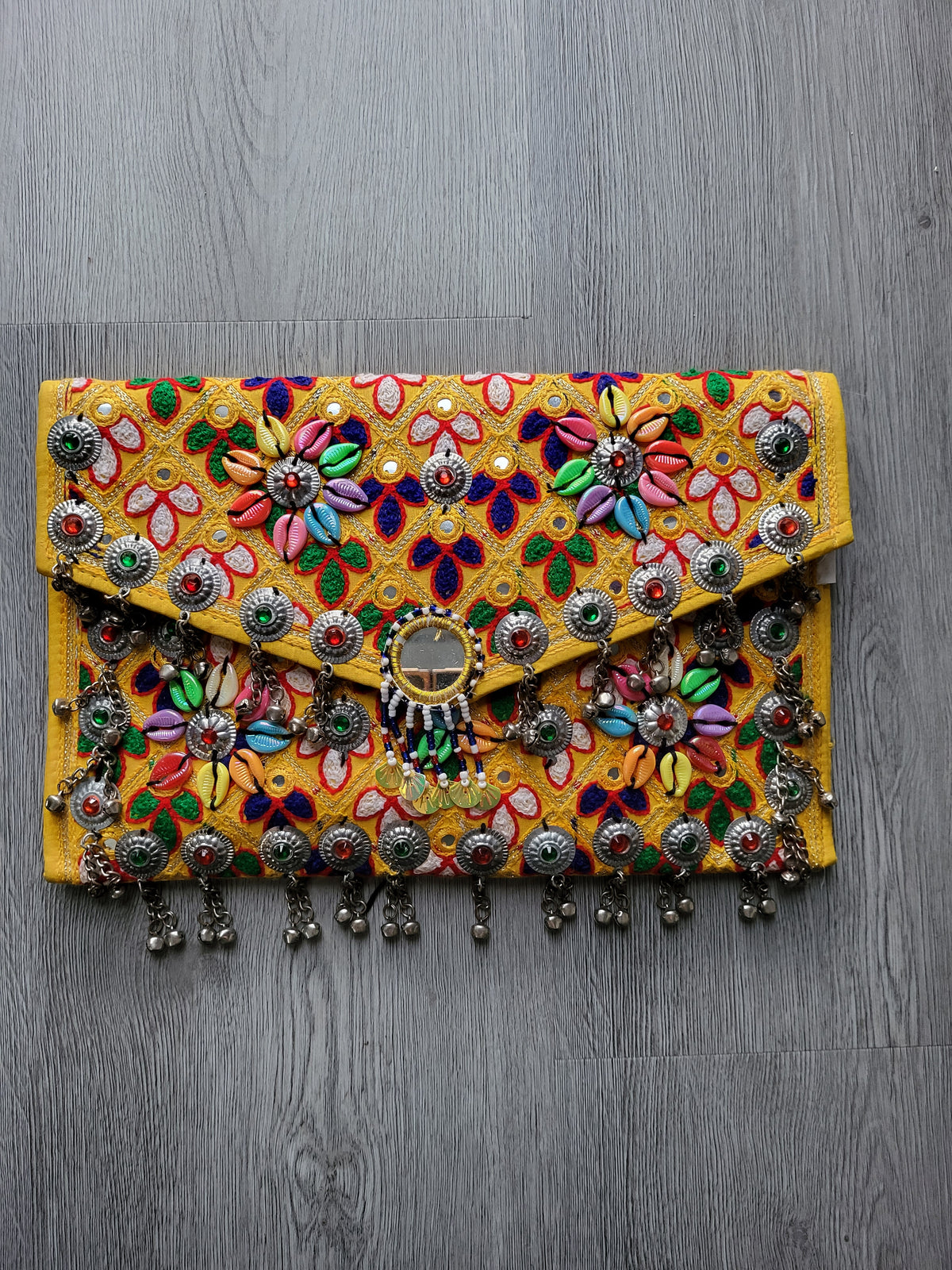Yellow Handmade Kuchi Purse