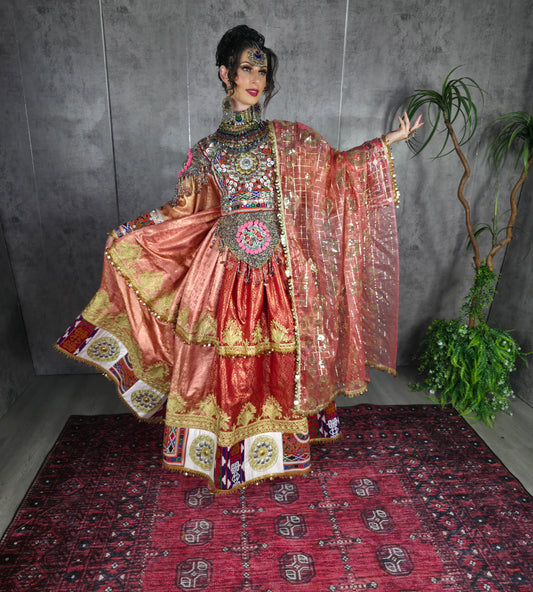 Peach Banaras Dress