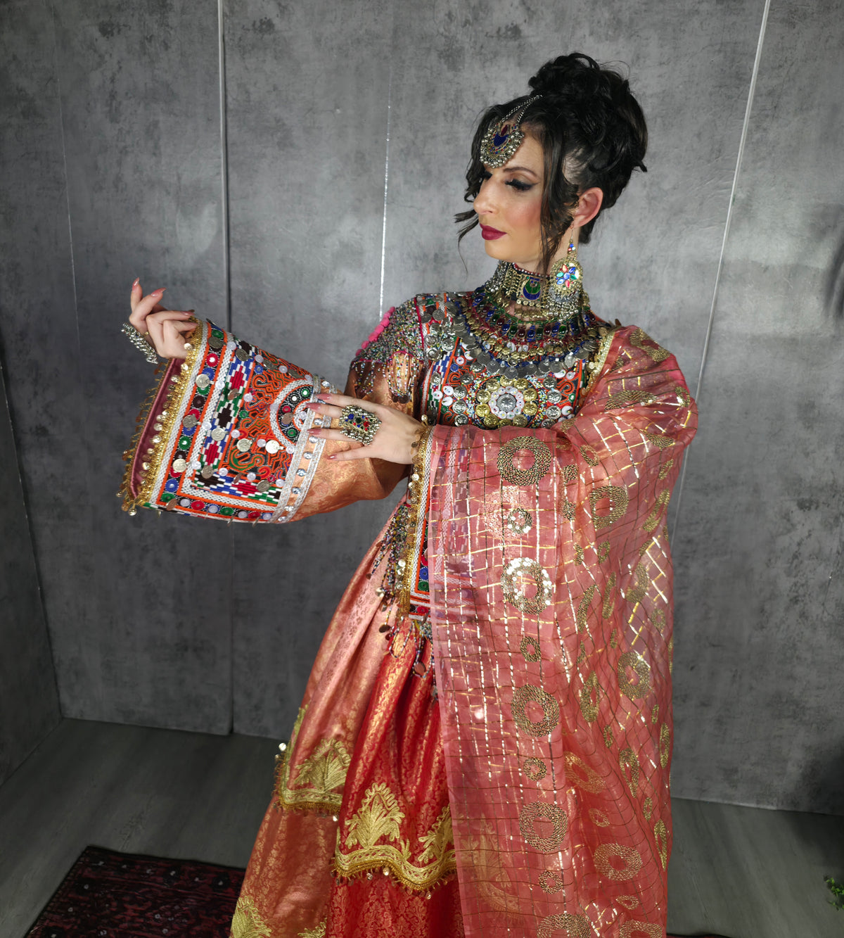 Peach Banaras Dress