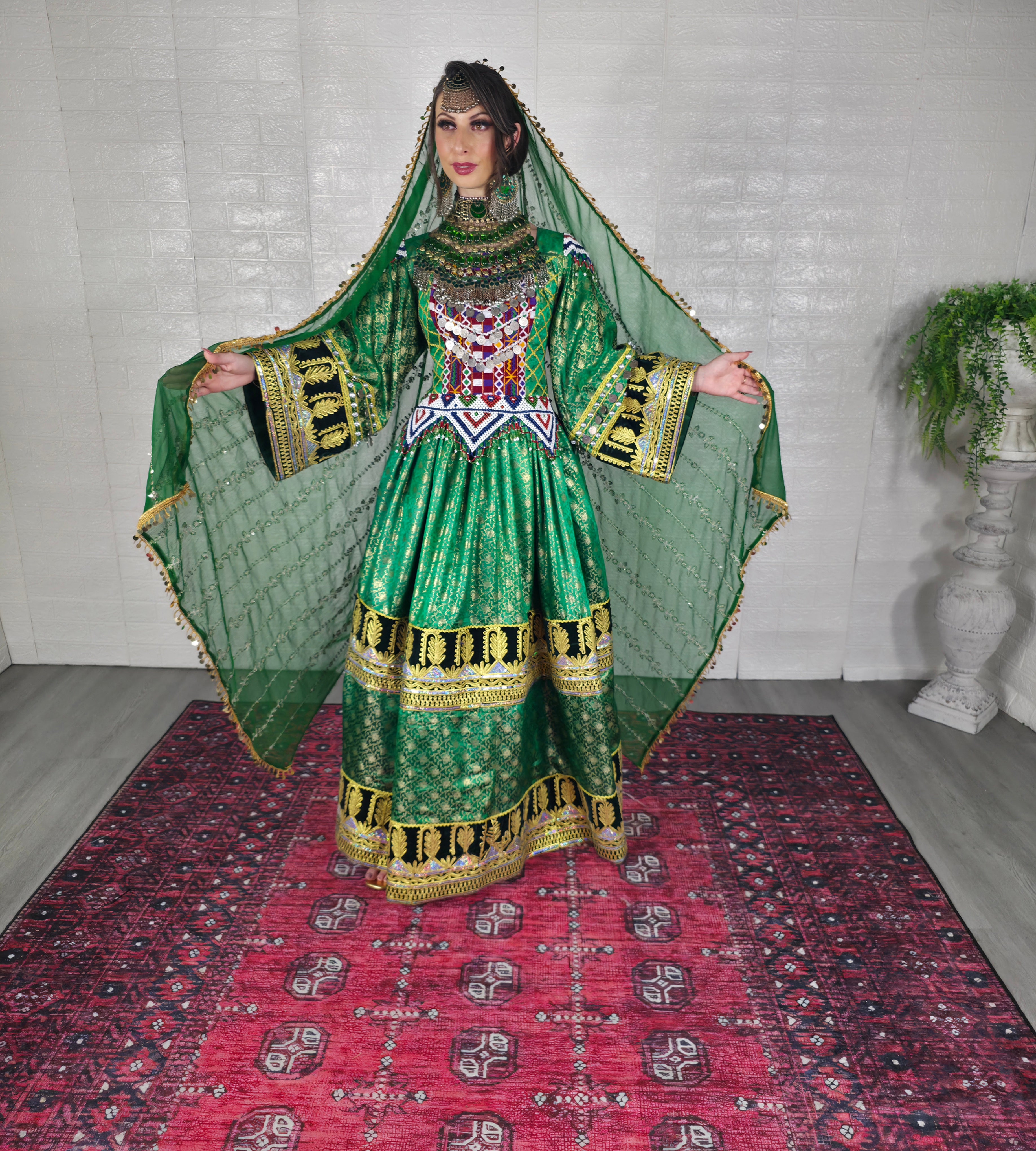 Green Banaras Dress