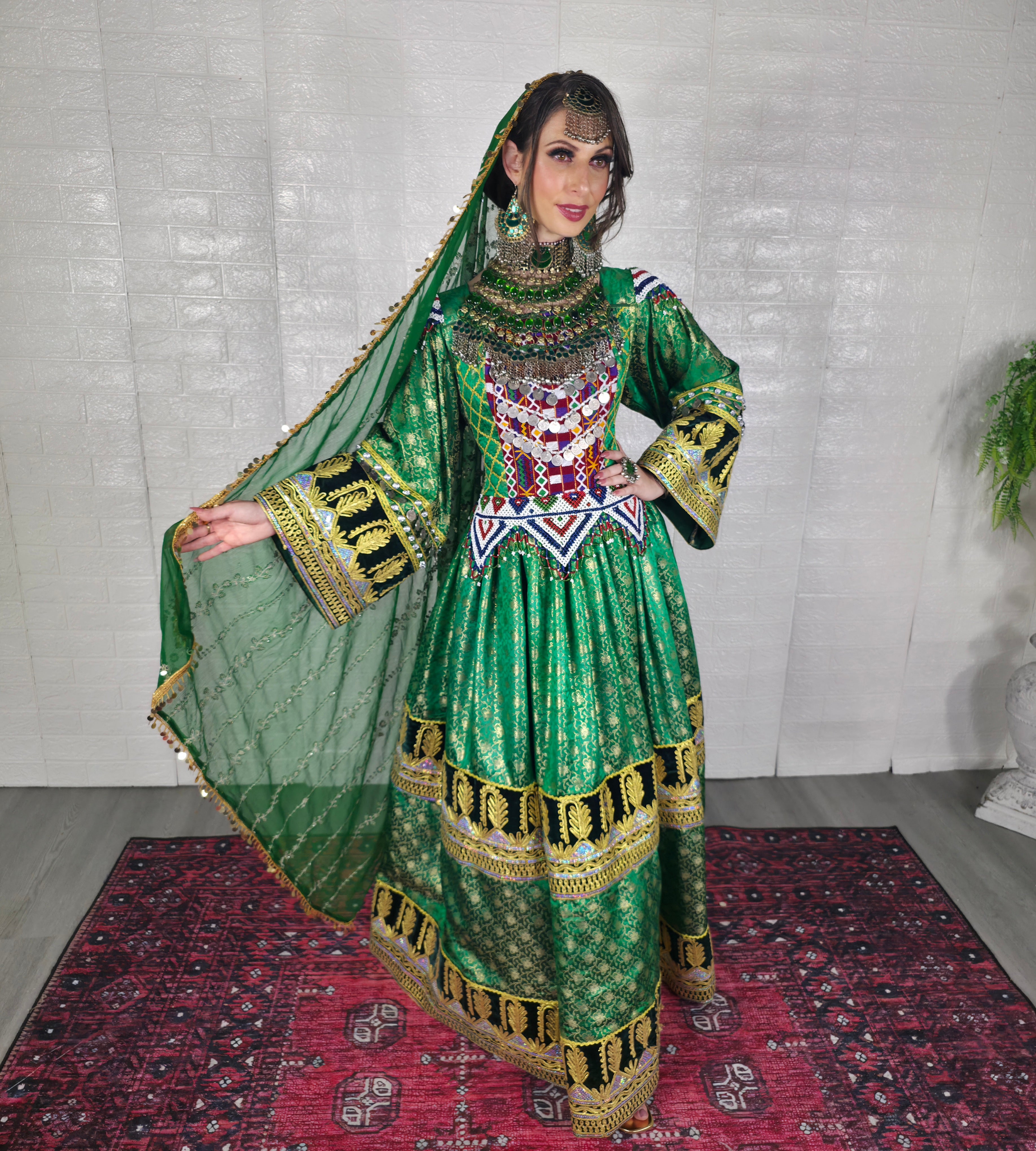 Green Banaras Dress
