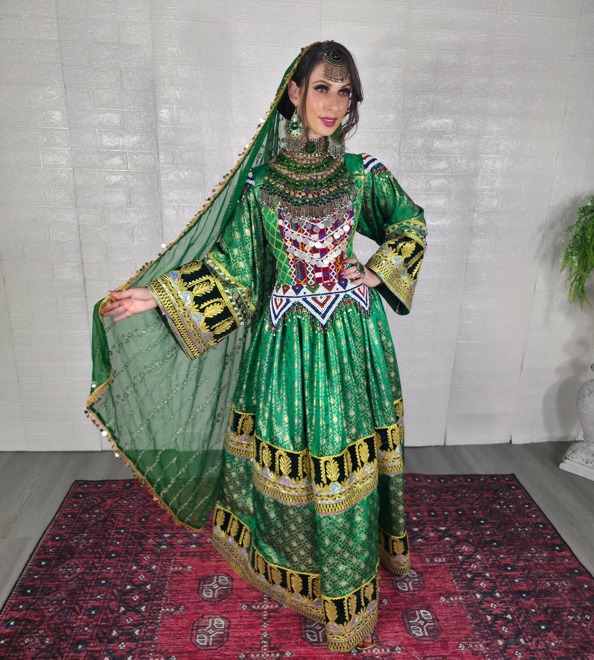 Green Banaras Dress