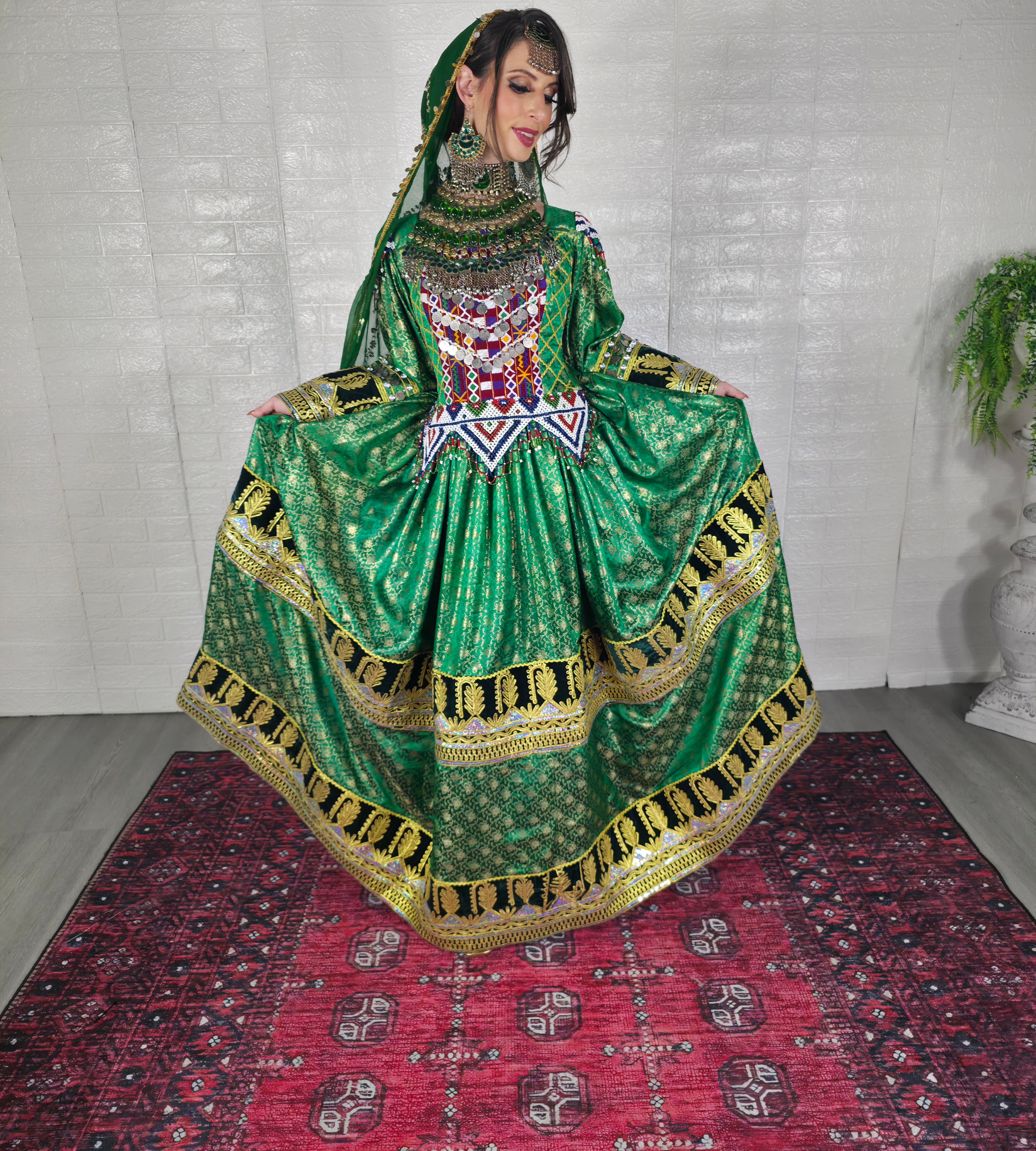 Green Banaras Dress