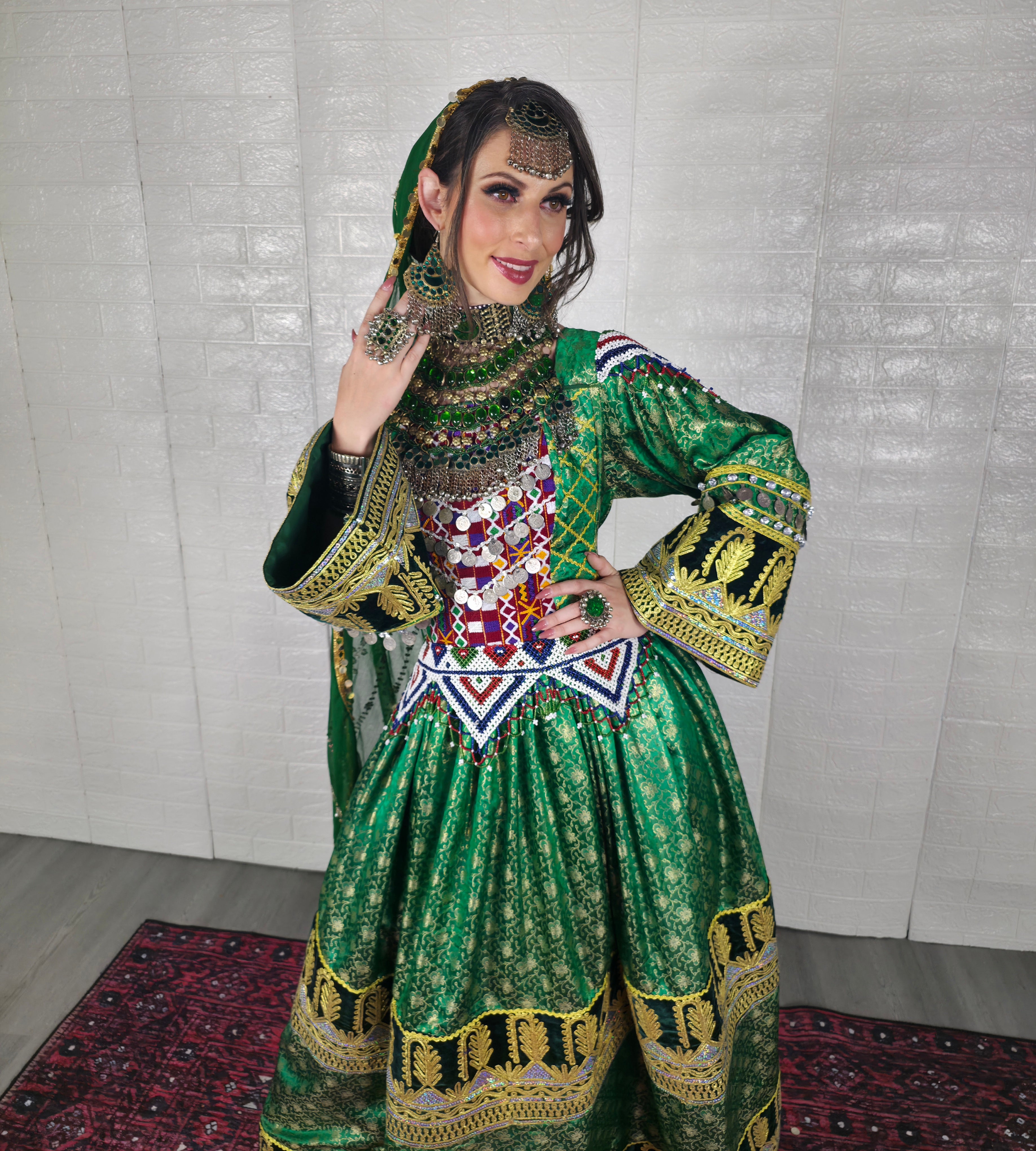 Green Banaras Dress