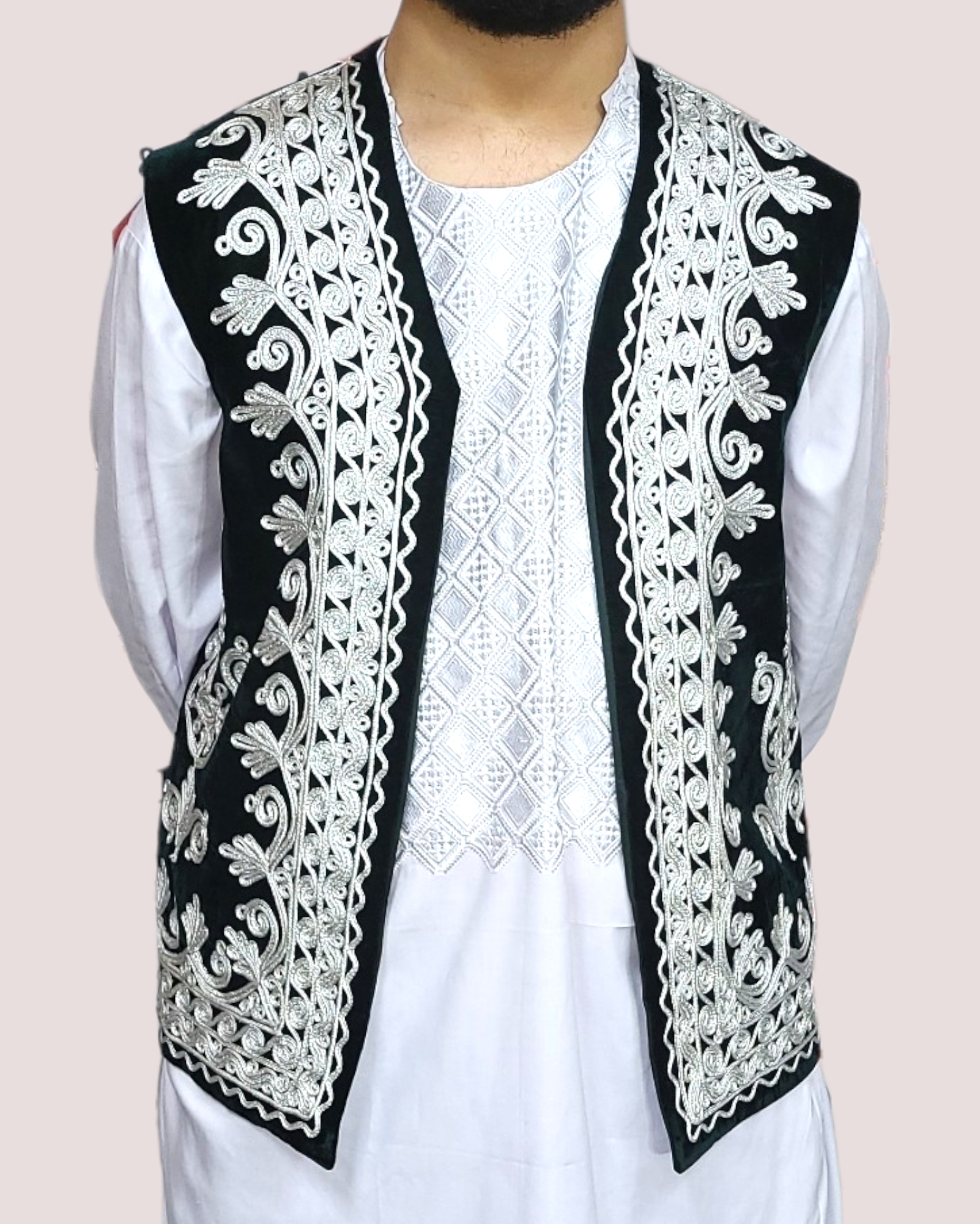 Dark Green Velvet Charma Dozi Vest