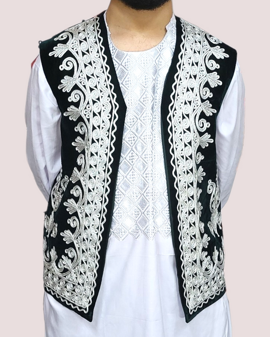 Dark Green Velvet Charma Dozi Vest
