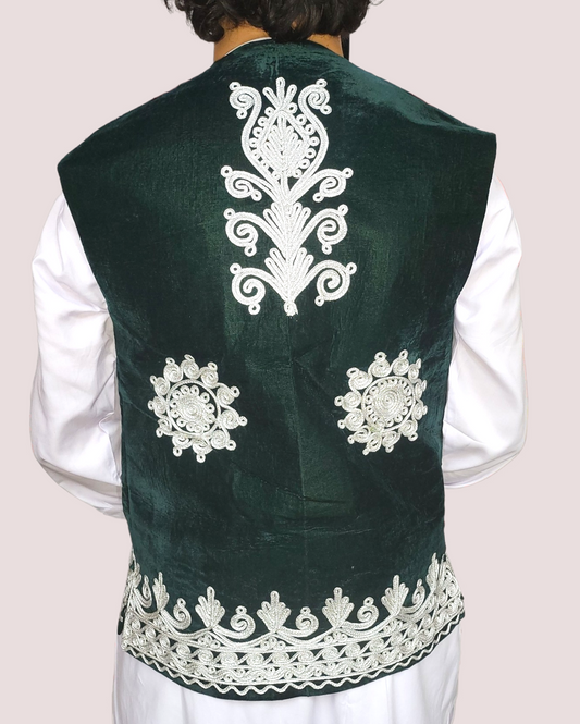 Dark Green Velvet Charma Dozi Vest