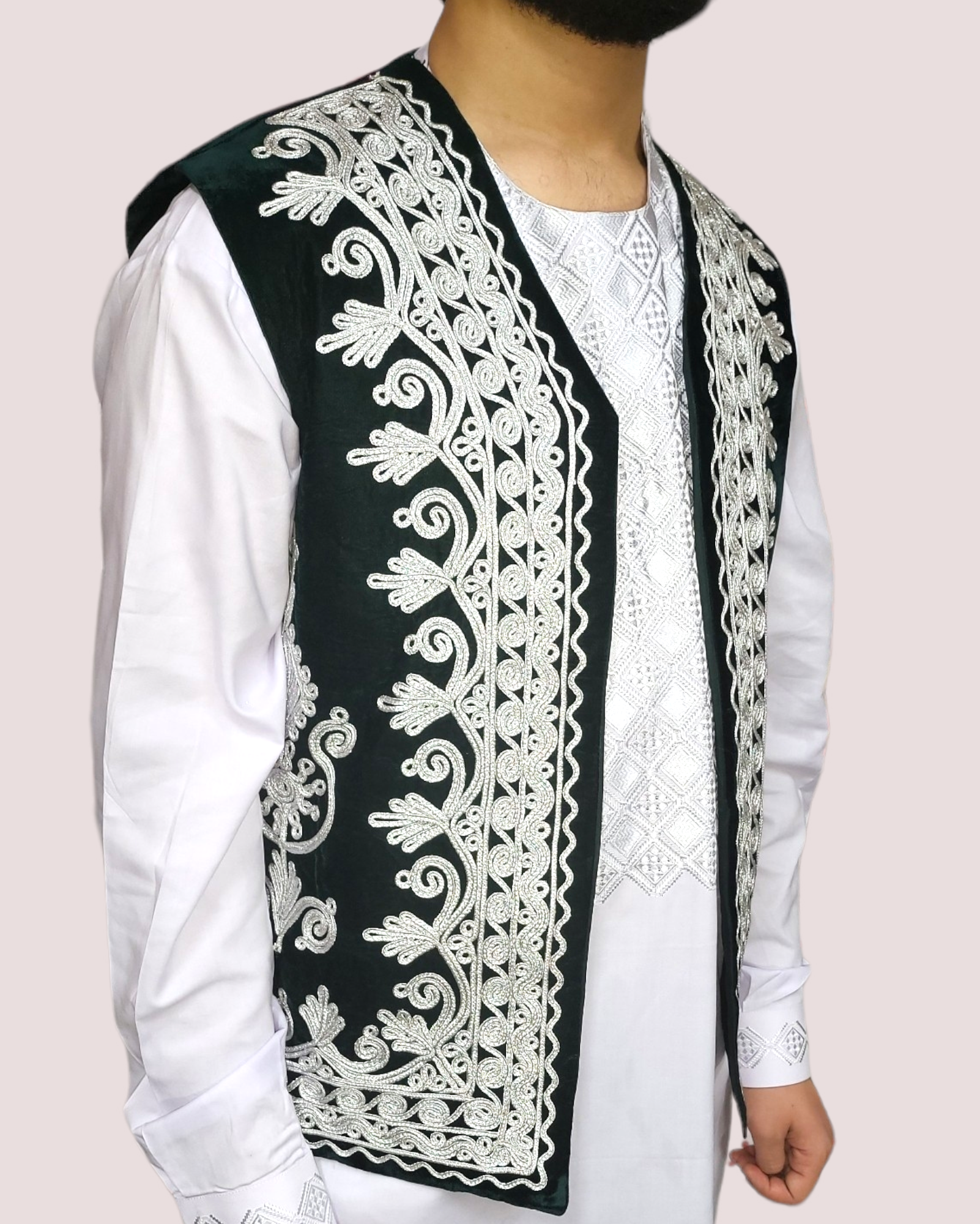Dark Green Velvet Charma Dozi Vest