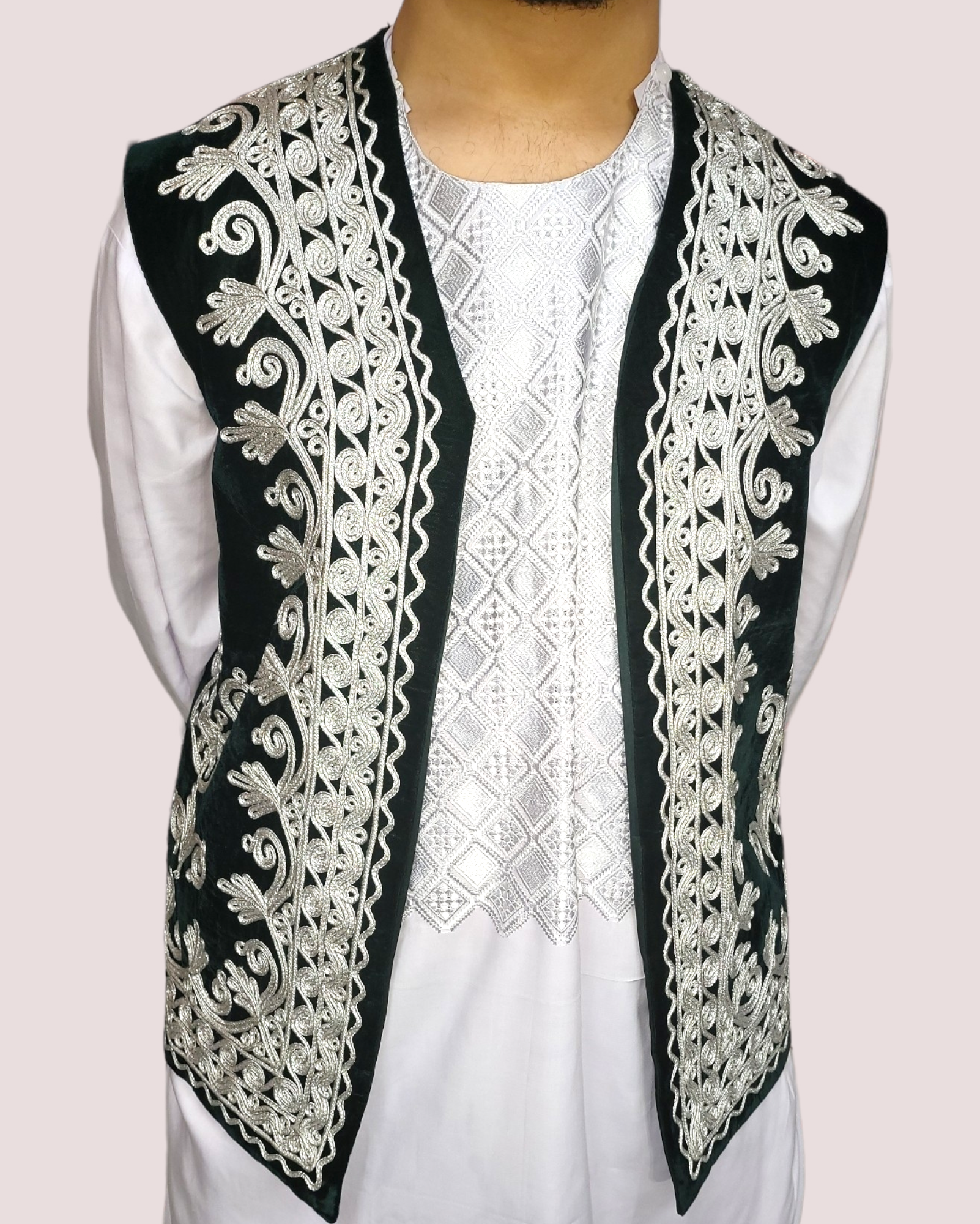 Dark Green Velvet Charma Dozi Vest