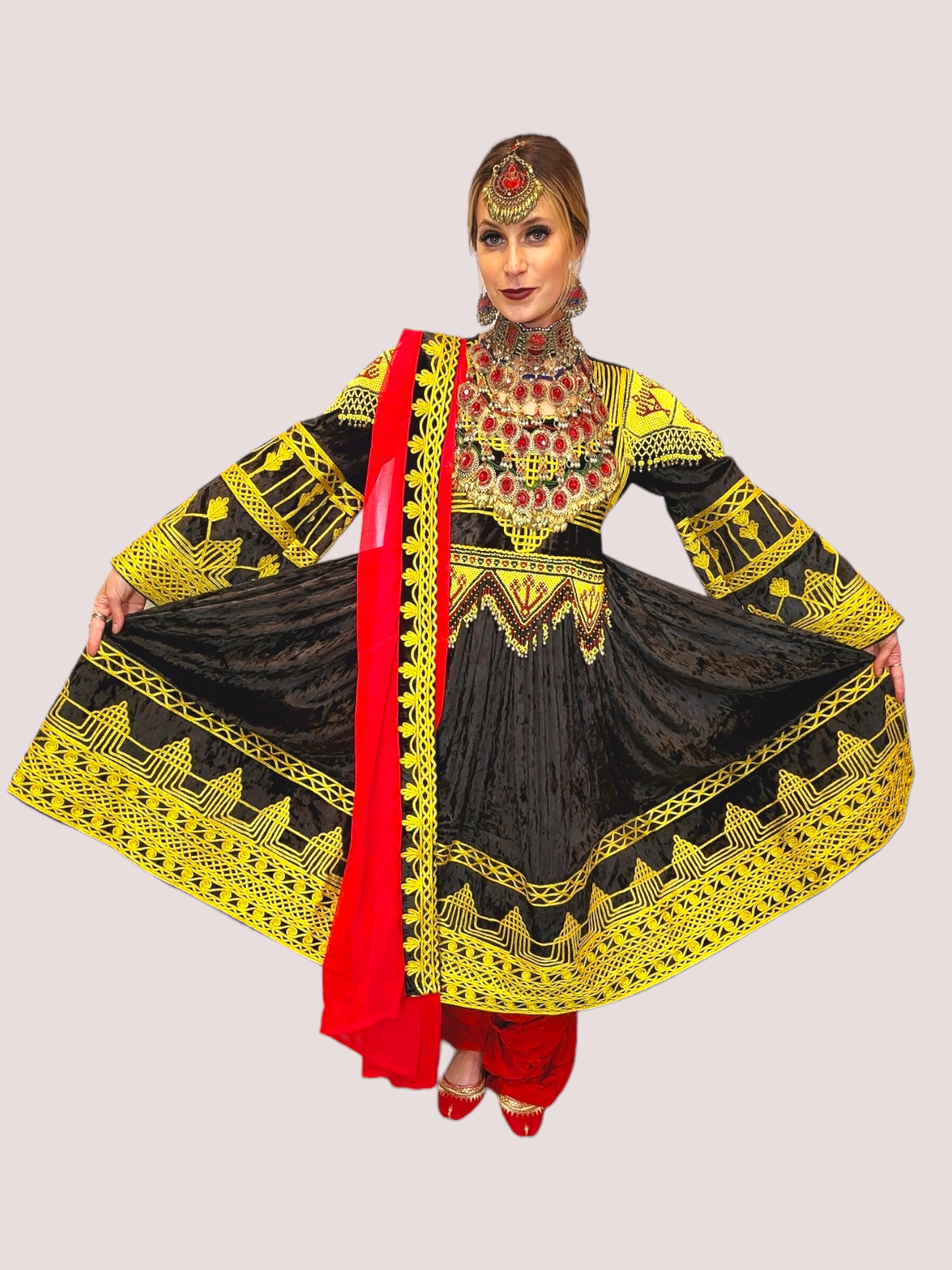 Black and Gold Cherma Dozi Dress