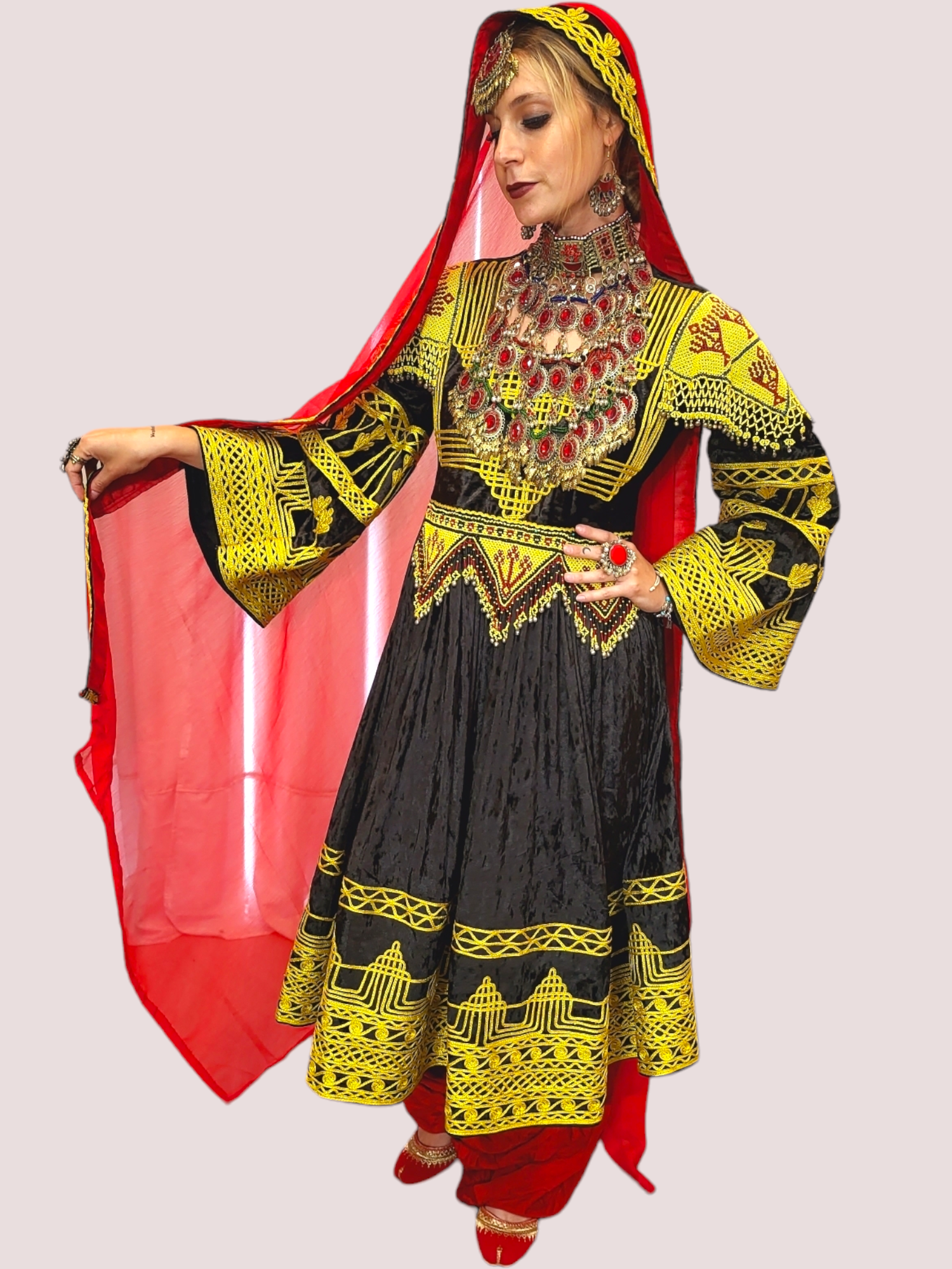 Black and Gold Cherma Dozi Dress