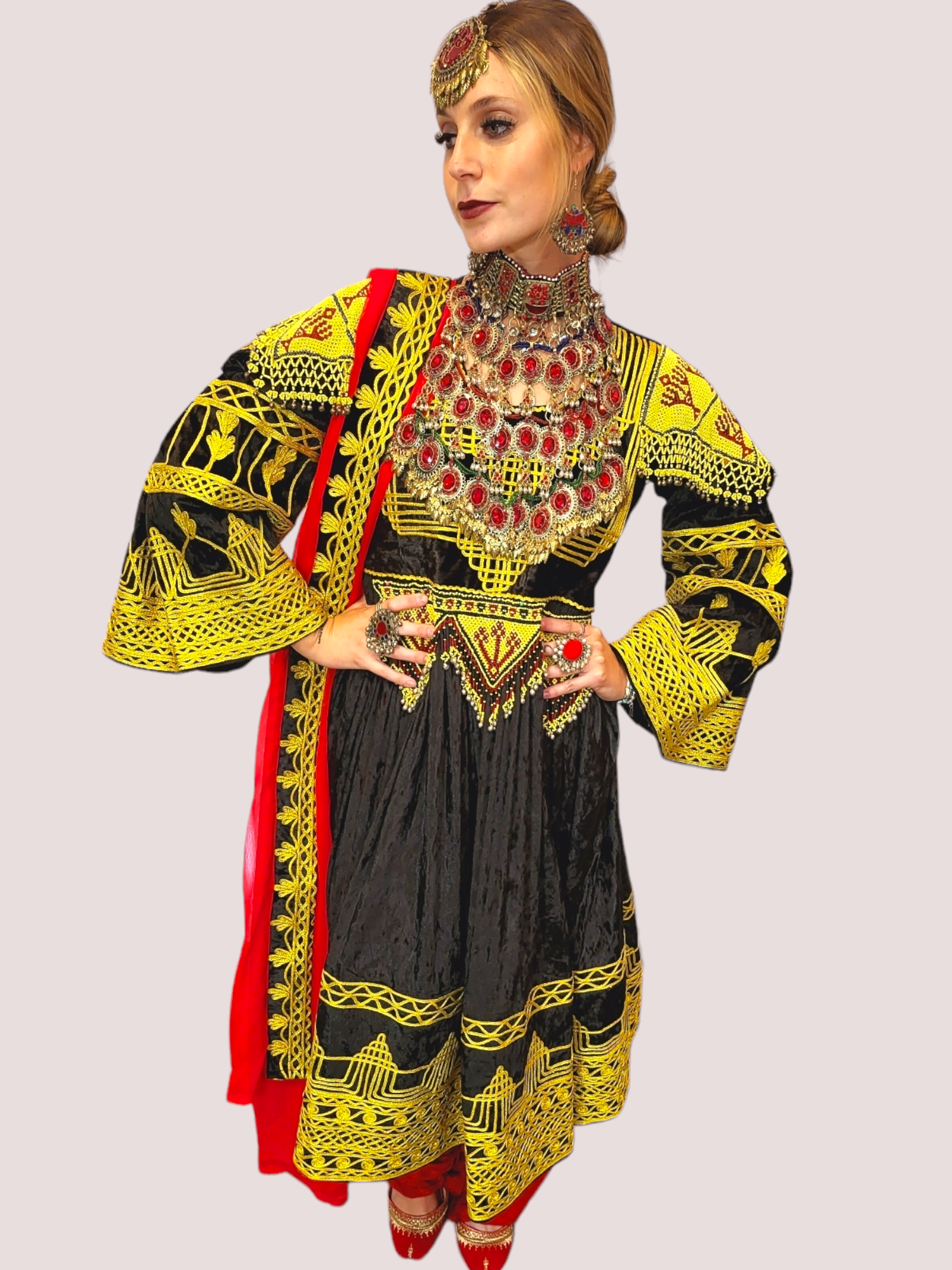 Black and Gold Cherma Dozi Dress