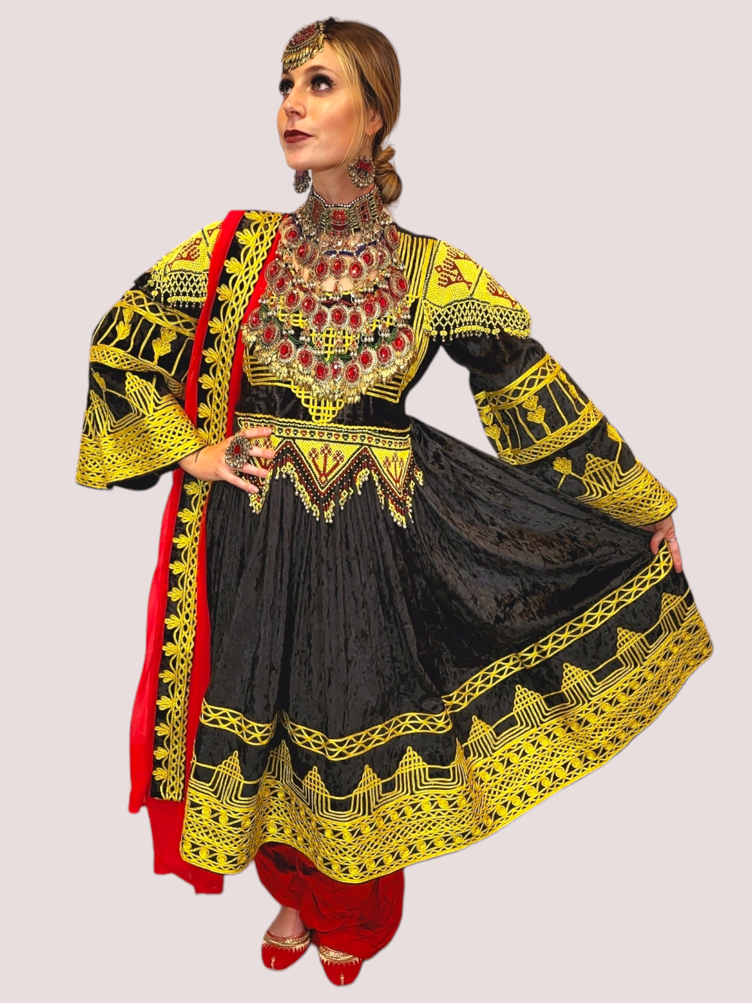 Black and Gold Cherma Dozi Dress