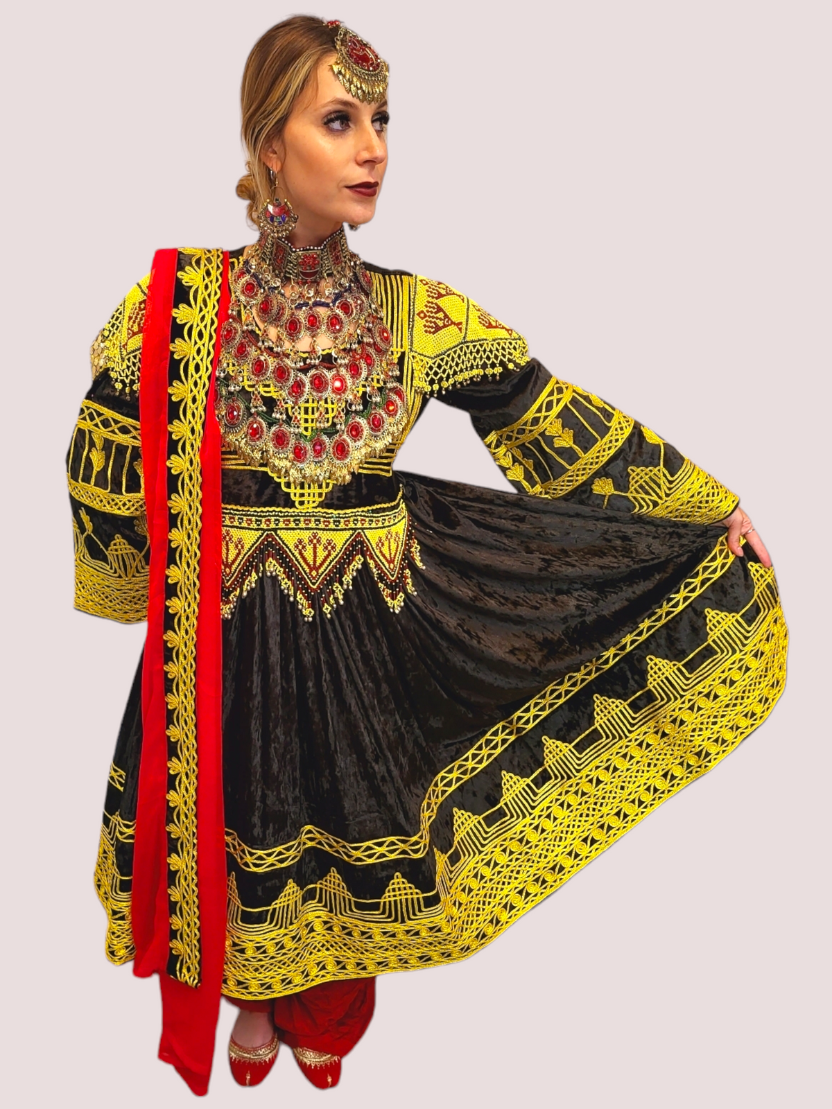Black and Gold Cherma Dozi Dress
