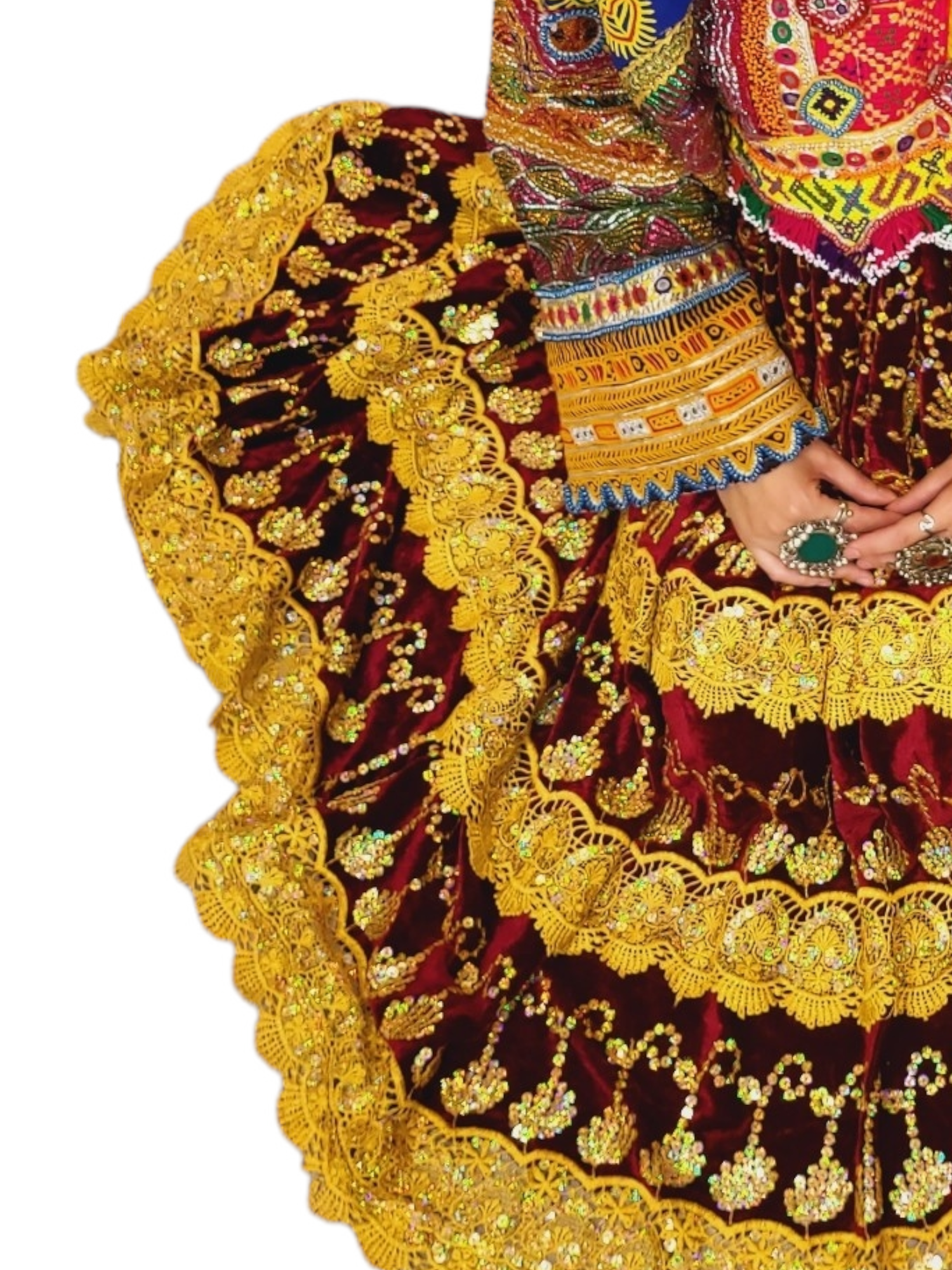 Golden Sequin Vintage Kuchi Dress