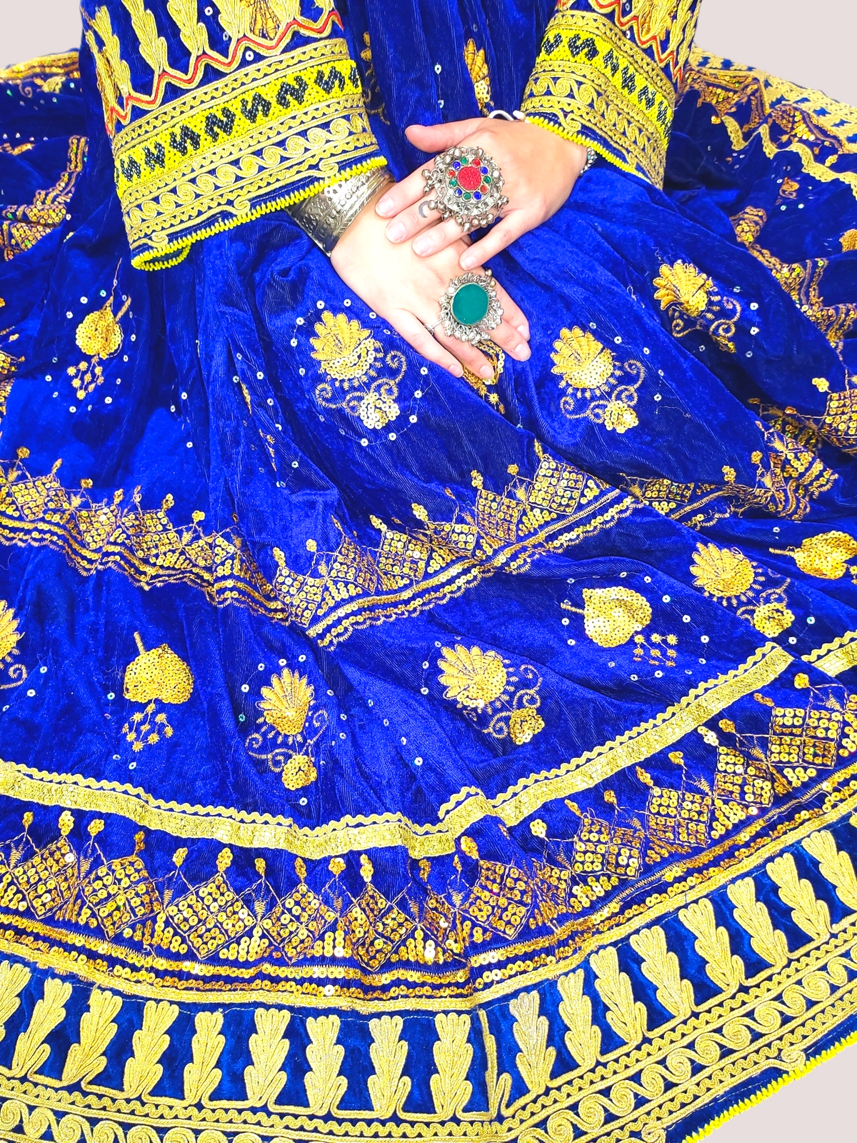 Blue/Gold Vintage Kuchi Dress