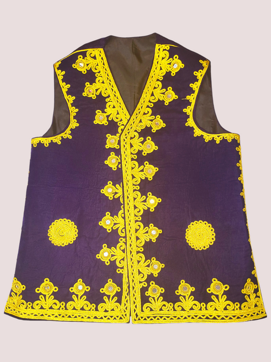 Purple Vest With Golden Cherma